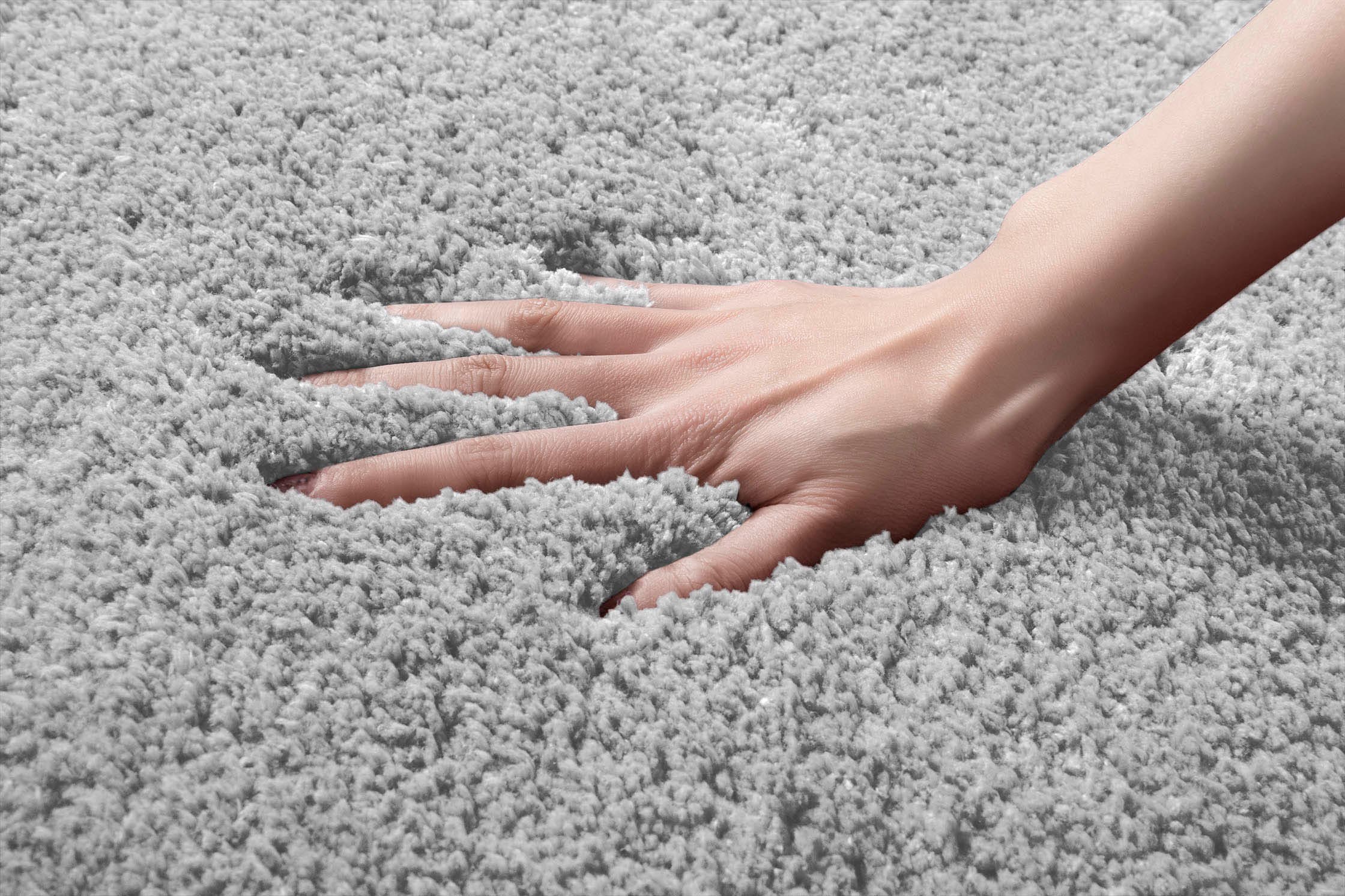 my home Badematte »Sanremo, Badvorleger, Badezimmer Teppich, sehr weich«, rutschhemmend beschichtet, fussbodenheizungsgeeignet-schnell trocknend, Badteppich, unifarben, rechteckig, rund & als 3-tlg. Set erhältlich