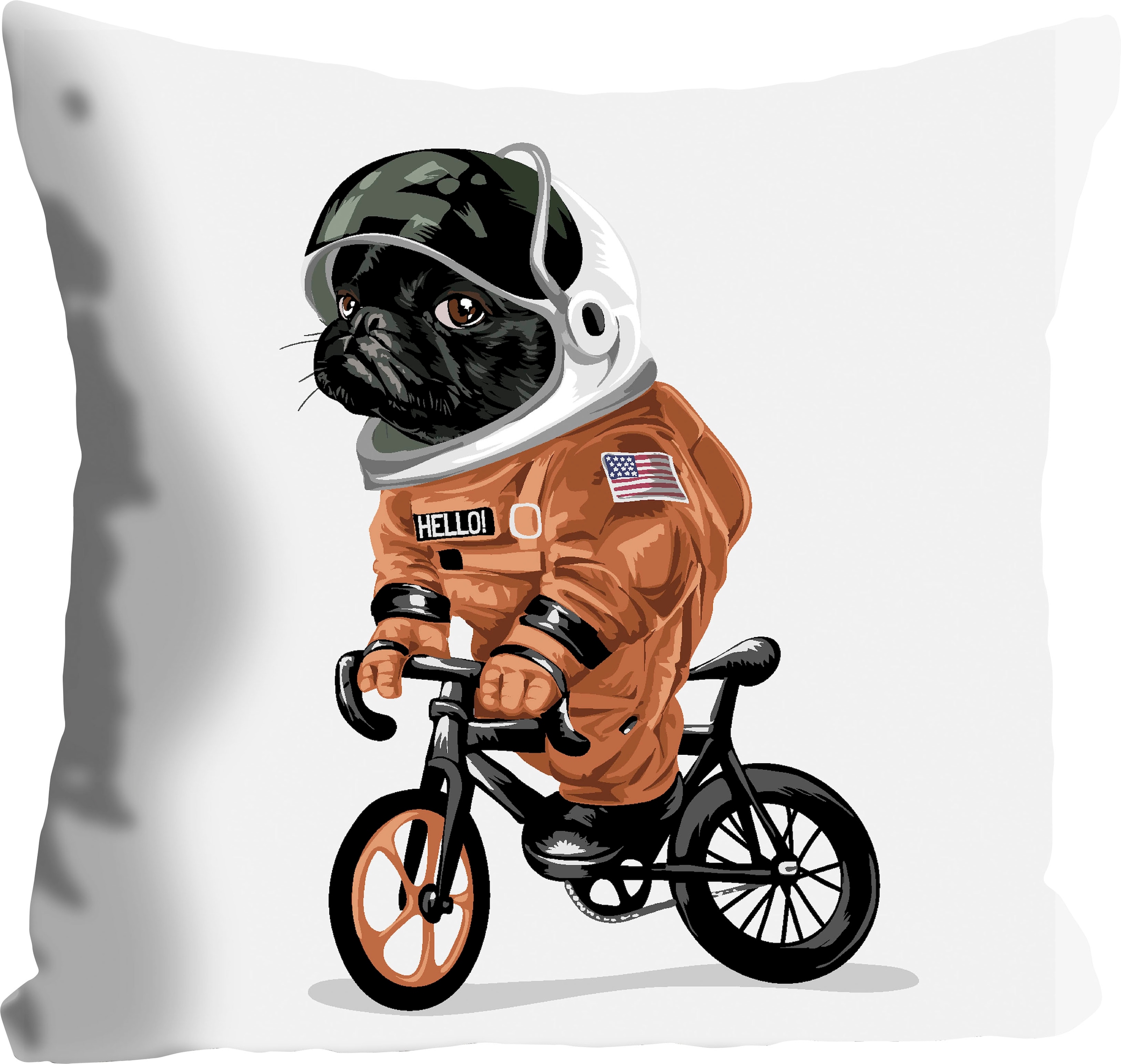 queence Dekokissen »Spacedog«, fahrradfahrenden Astronauten-Hund, Kissenhülle ohne Füllung, 1 Stück