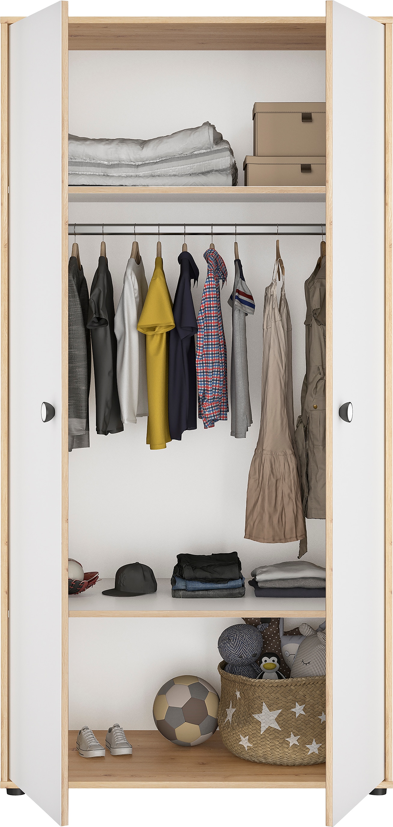 ✵ Galipette Kleiderschrank »Arthur«, mit 2 Einlegeböden und Kleiderstange  online kaufen | Jelmoli-Versand