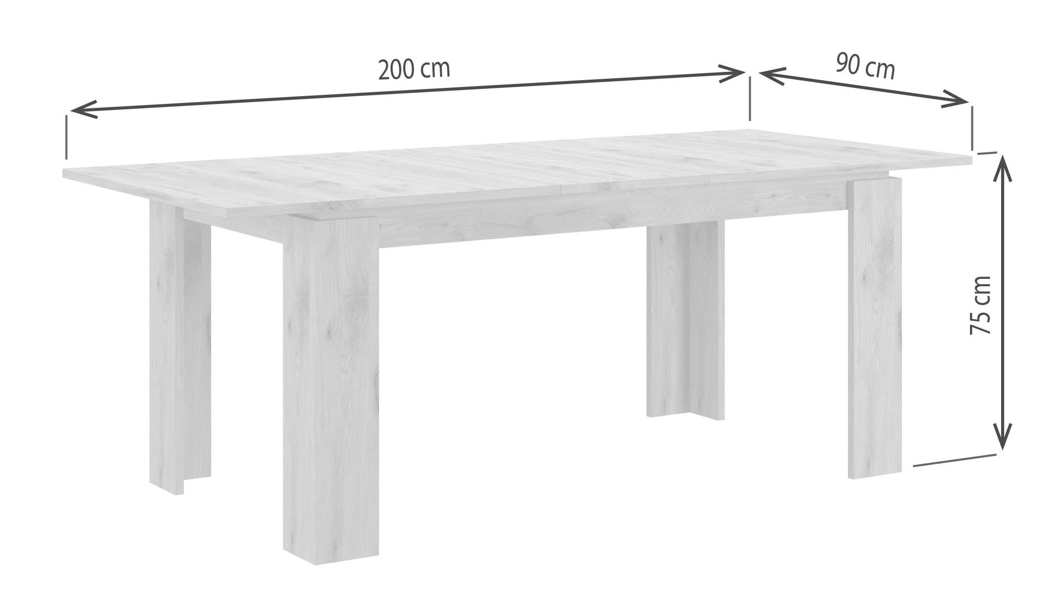 INOSIGN Esstisch »Kalmar, rechteckig, 160 cm ausziehbar auf 200 cm, inkl. Einlegeplatte«, Esszimmertisch, Tisch, Küchentisch, dining table