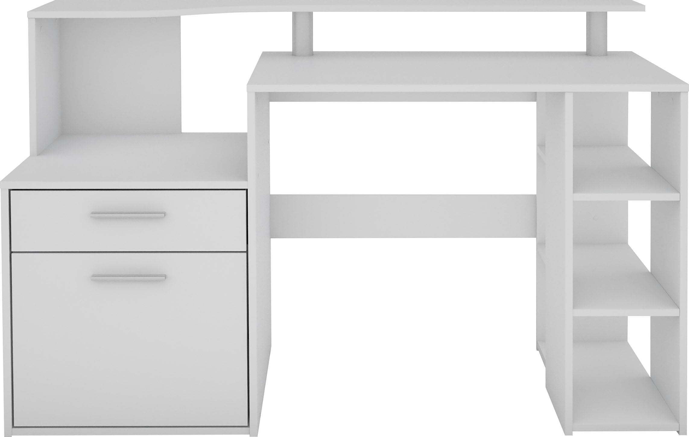 byLIVING Schreibtisch »Louise«, Breite 140 cm, Regal-Schreibtisch mit viel Stauraum