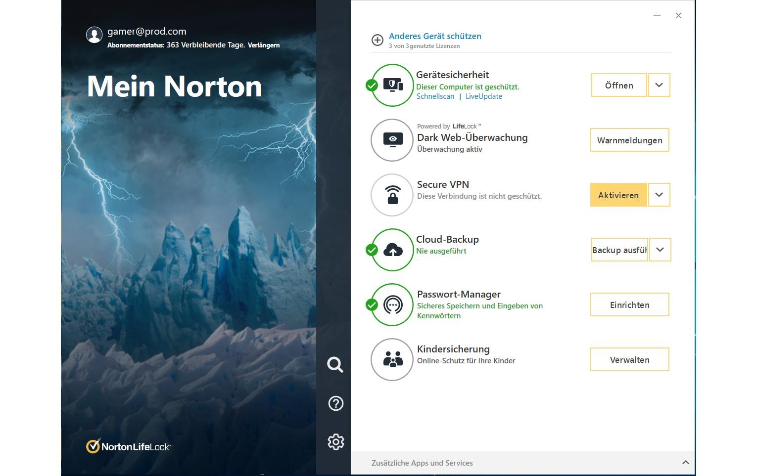 Norton Virensoftware »360 for Gamers Box, Vollvers«