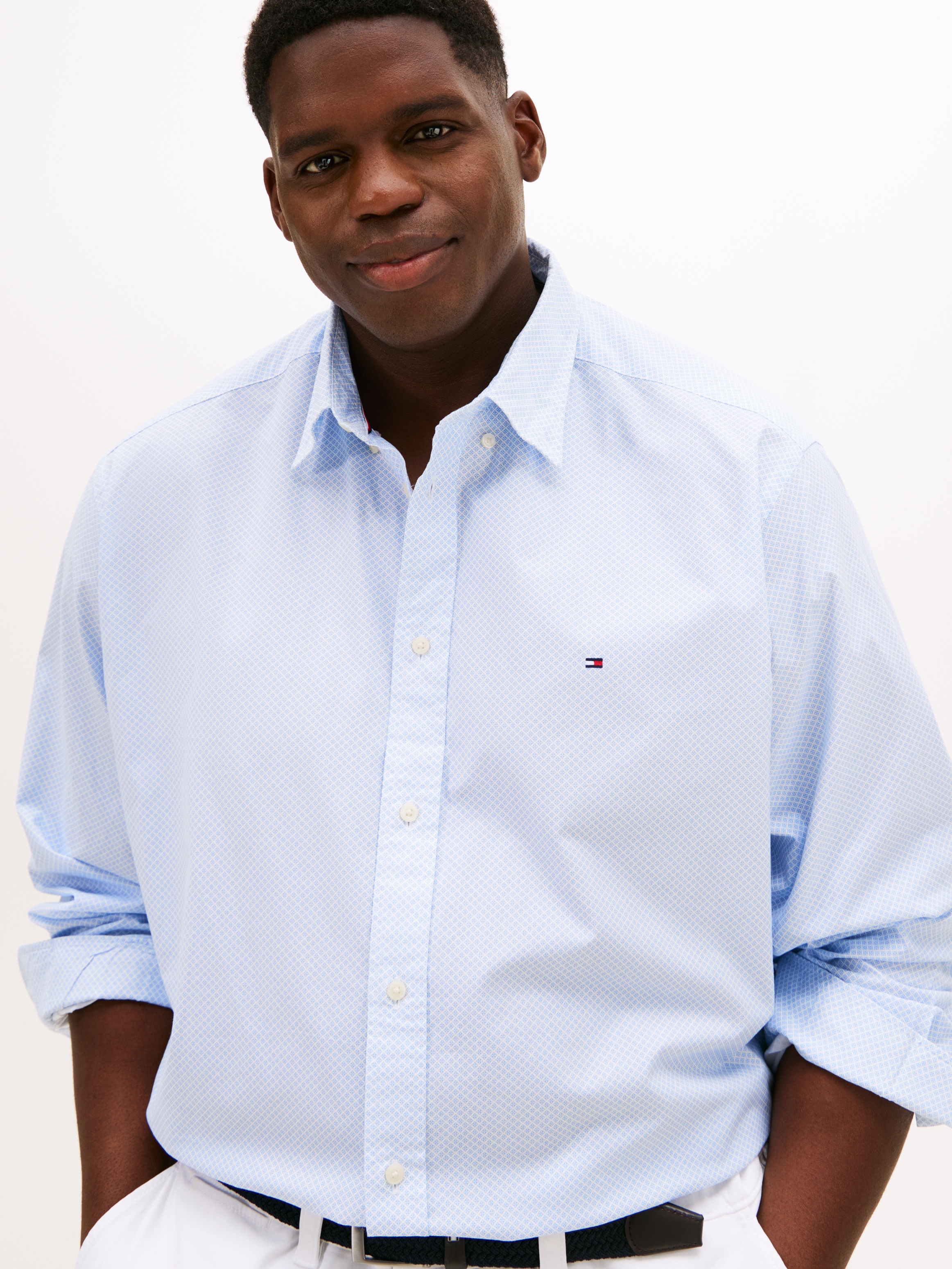 Tommy Hilfiger Big & Tall Langarmhemd »BT-FLEX POPLIN MICRO«, Grosse Grössen, Button-down-Kragen, Businesshemd, Regular Fit