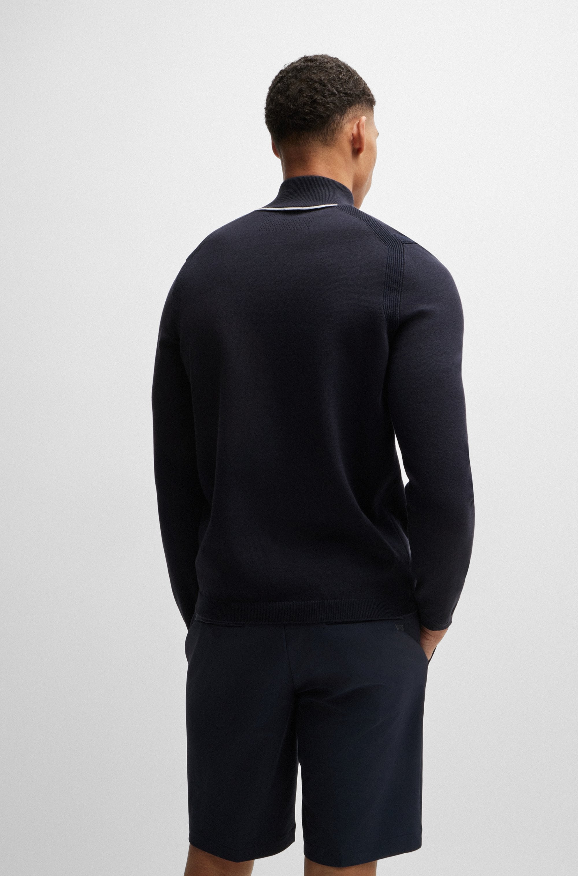 BOSS GREEN Strickpullover »Ever-X QZ«, mit Reissverschluss