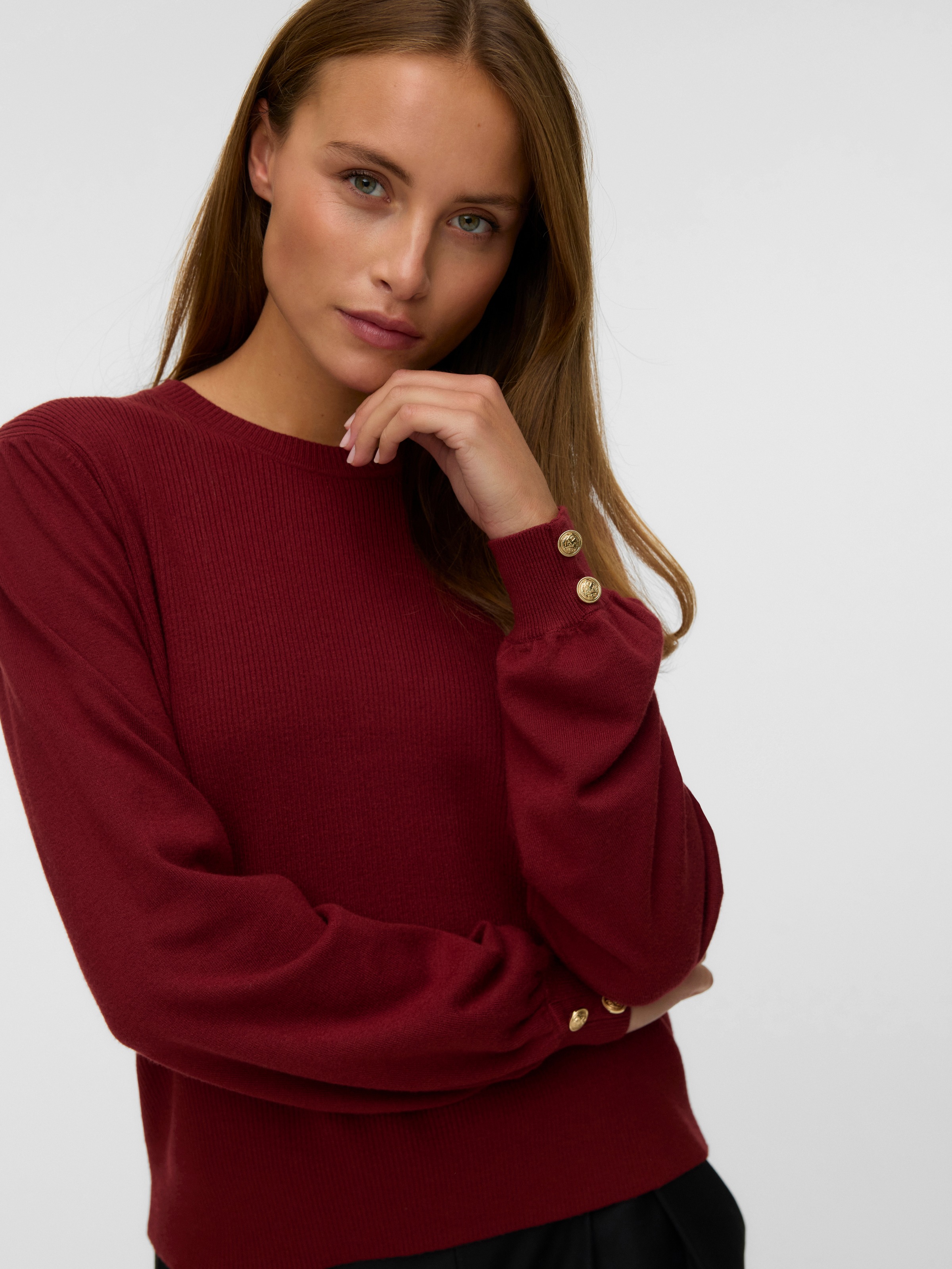 Vero Moda Strickpullover »VMHOLLYKARIS LS O-NECK PULLOVER BOO«