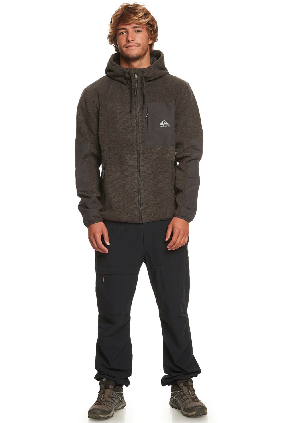 Quiksilver Strickfleecejacke »LAST RUN HOOD OTLR KTA0«, mit Kapuze