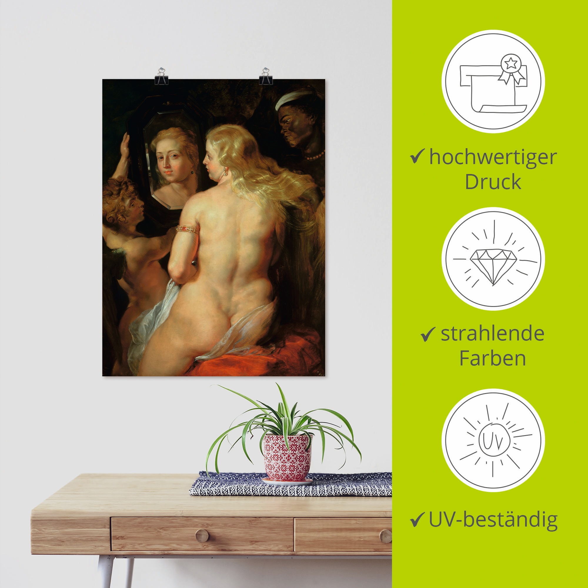 Artland Kunstdruck »Toilette der Venus«, Frau, (1 St.), als Leinwandbild, Wandaufkleber oder Poster in versch. Grössen