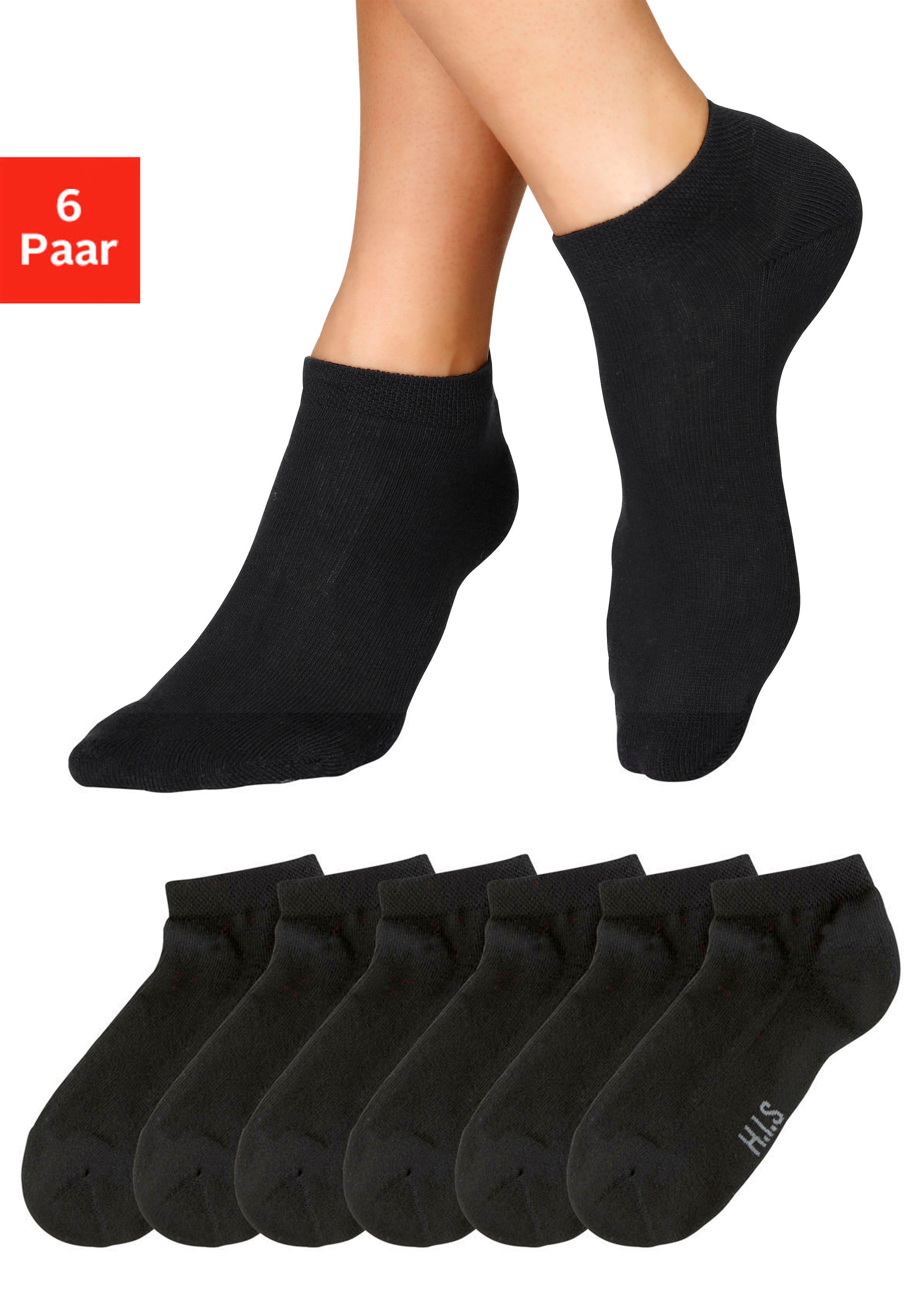 H.I.S Sneakersocken Packung, 6 Stk. tlg. mit weicher Frotteesohle