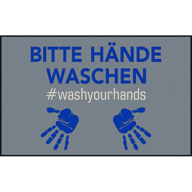 wash+dry by Kleen-Tex Teppich »Bitte Hände Waschen«, rechteckig, mit Spruch,  rutschhemmend, waschbar, Wohnzimmer online shoppen | Jelmoli-Versand