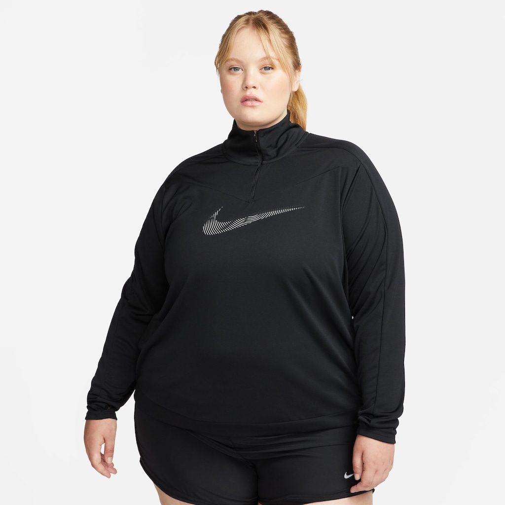 Nike Laufshirt »DRI-FIT SWOOSH WOMEN'S 1/-ZIP RUNNING TOP (PLUS SIZE)«