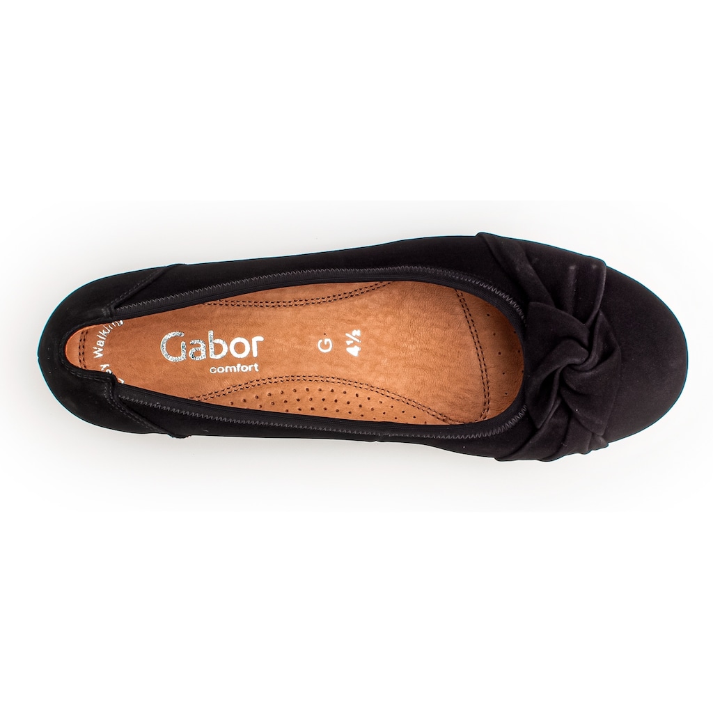 Gabor Ballerina »FLORENZ«, Business Schuhe, Slipper mit modischem Knoten, Weite G