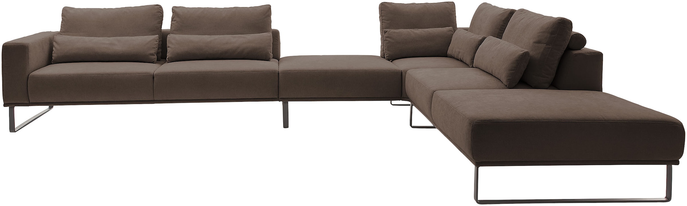 Musterring "JustB PM100 bequem, modern, elegant und viel Platz, bodenfrei" mit Zwischenhocker, wahlweise mit Funktion und Kissen, Masse 290 x 398