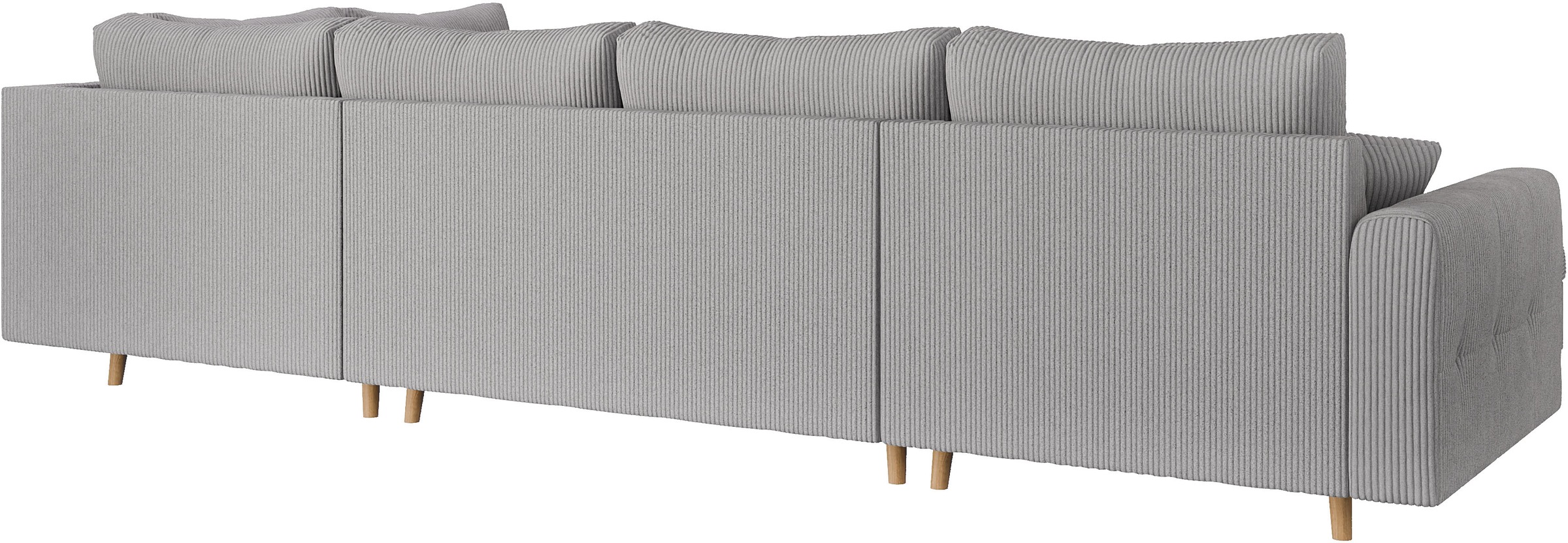 Home affaire Wohnlandschaft »CHARRE U-Form mit Ottomane, Masse B/T/H: 310/161/81 cm«, feine Steppung, lose Rücken- und Zierkissen, auch in Cord und Bouclé