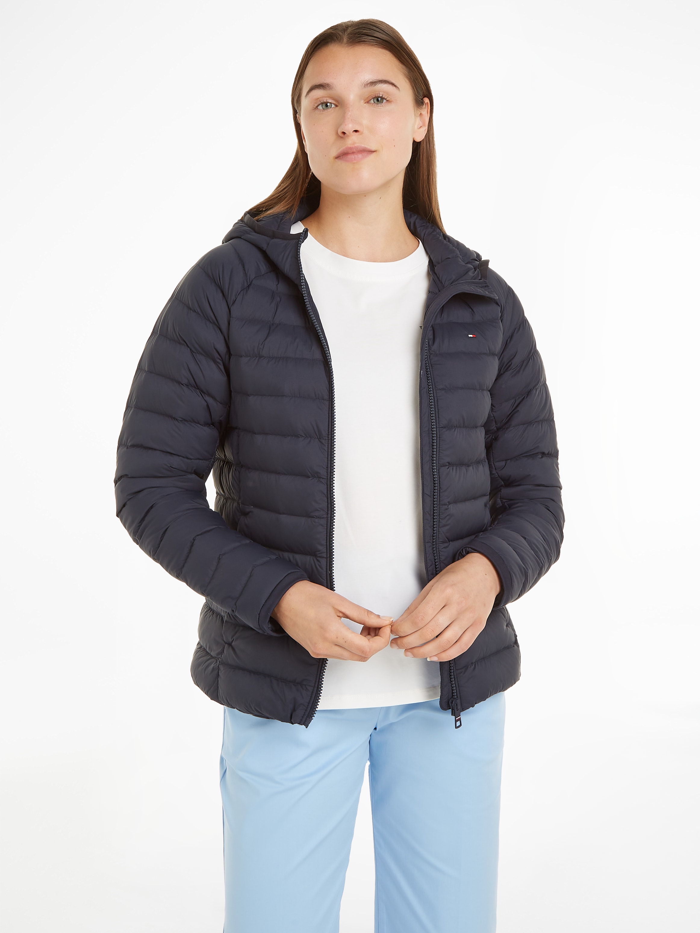 Steppjacke »SPORTY LW DOWN JACKET«, mit Kapuze, mit leichter Wattierung