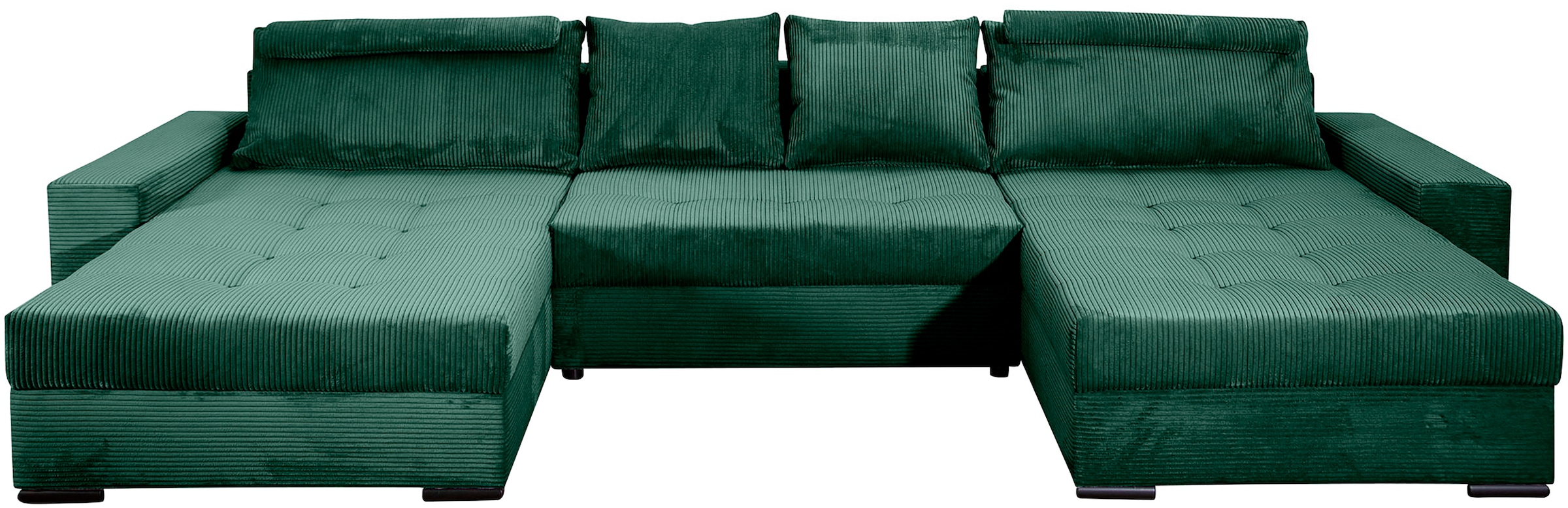 COLLECTION AB Wohnlandschaft »Josy XXXL-Relax U-Form, B: 352 cm«, mit Bettfunktion, Bettkasten & 2 Nackenkissen, Federkern