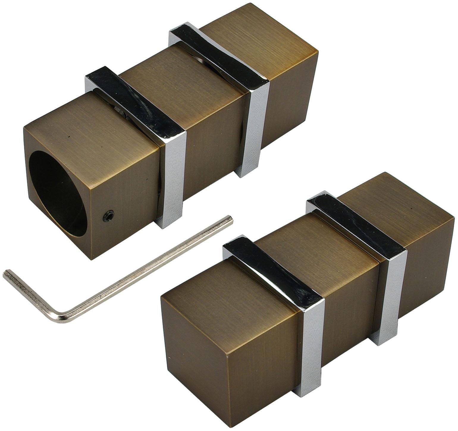 Liedeco Gardinenstange »CELQUADE02SG2L«, 2 läufig-läufig, Fixmass, 2-läufig im Fixmass Ø 25/20 mm