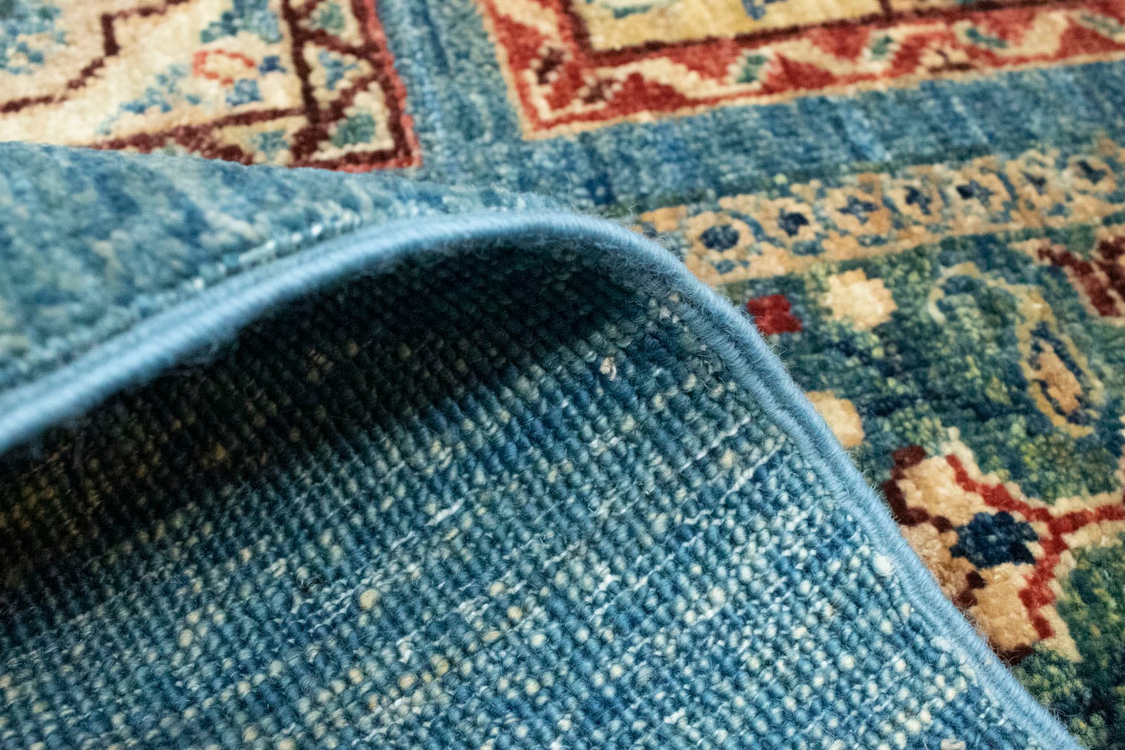 morgenland Wollteppich »Gabbeh Teppich handgeknüpft blau«, rechteckig, handgeknüpft