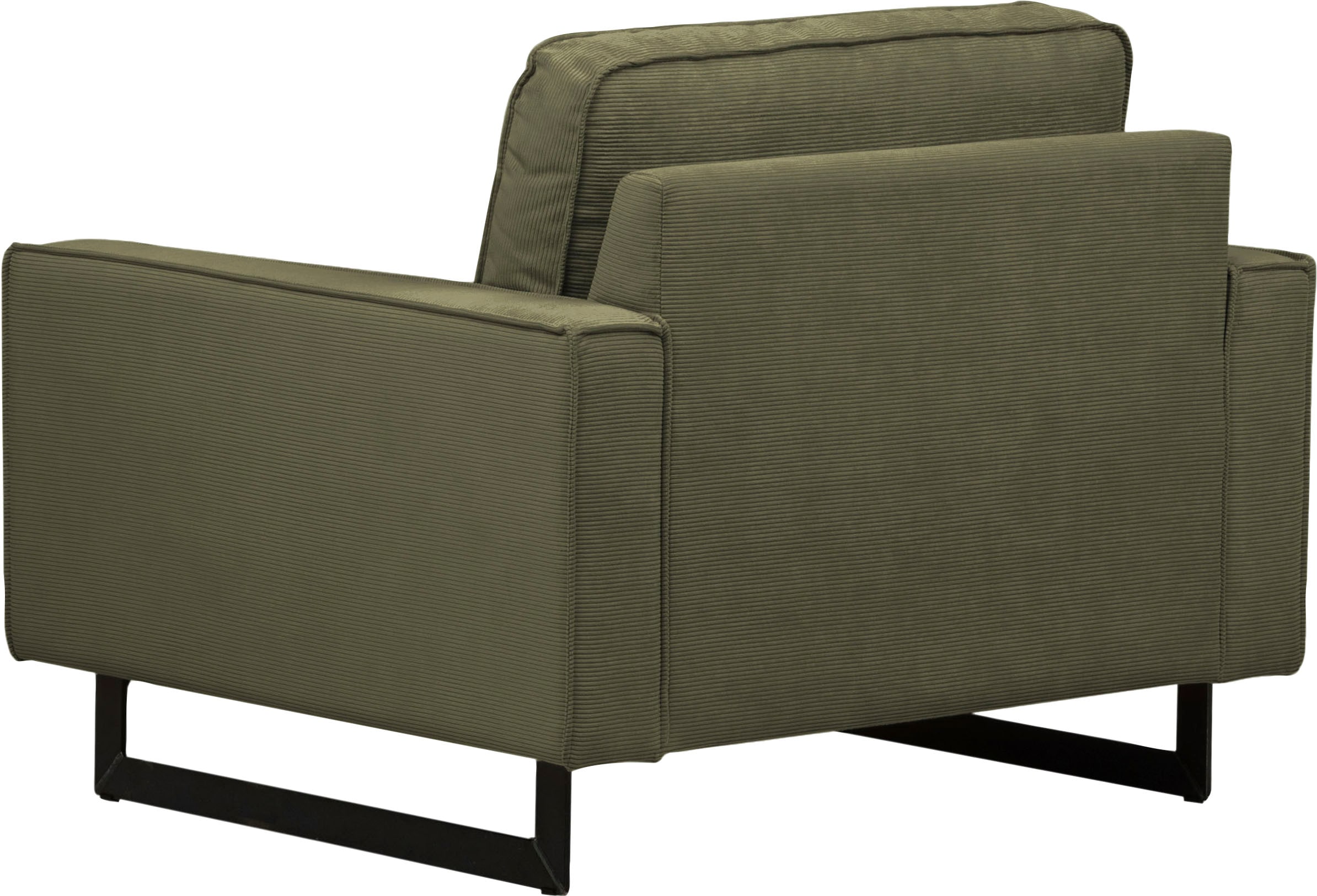 Places of Style Loveseat »Pinto 105 cm, Cord, Chenille, Lederoptik«, mit Keder, Metallfüssen und auch in Cord Bezug erhältlich