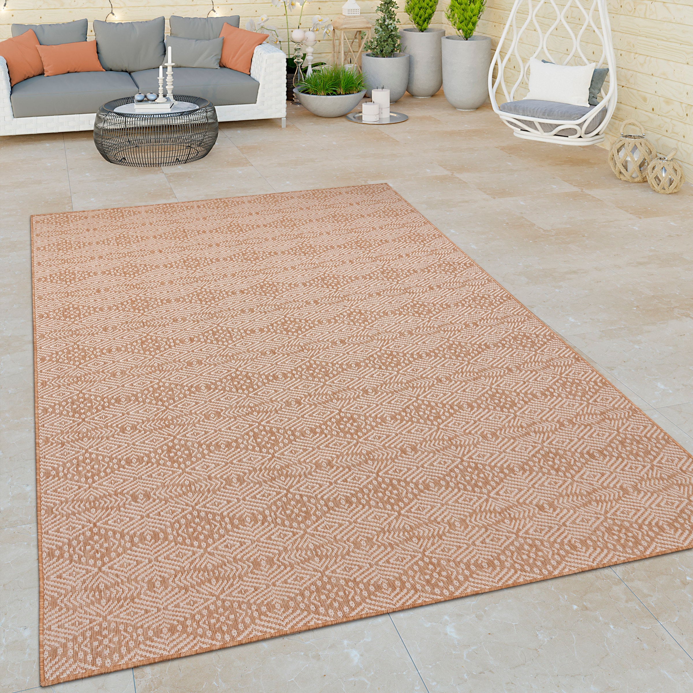 Paco Home Teppich »Illusion online Rauten bestellen Jelmoli-Versand und rechteckig, modernes In- Design, Flachgewebe, Outdoor geeignet 329«, 
