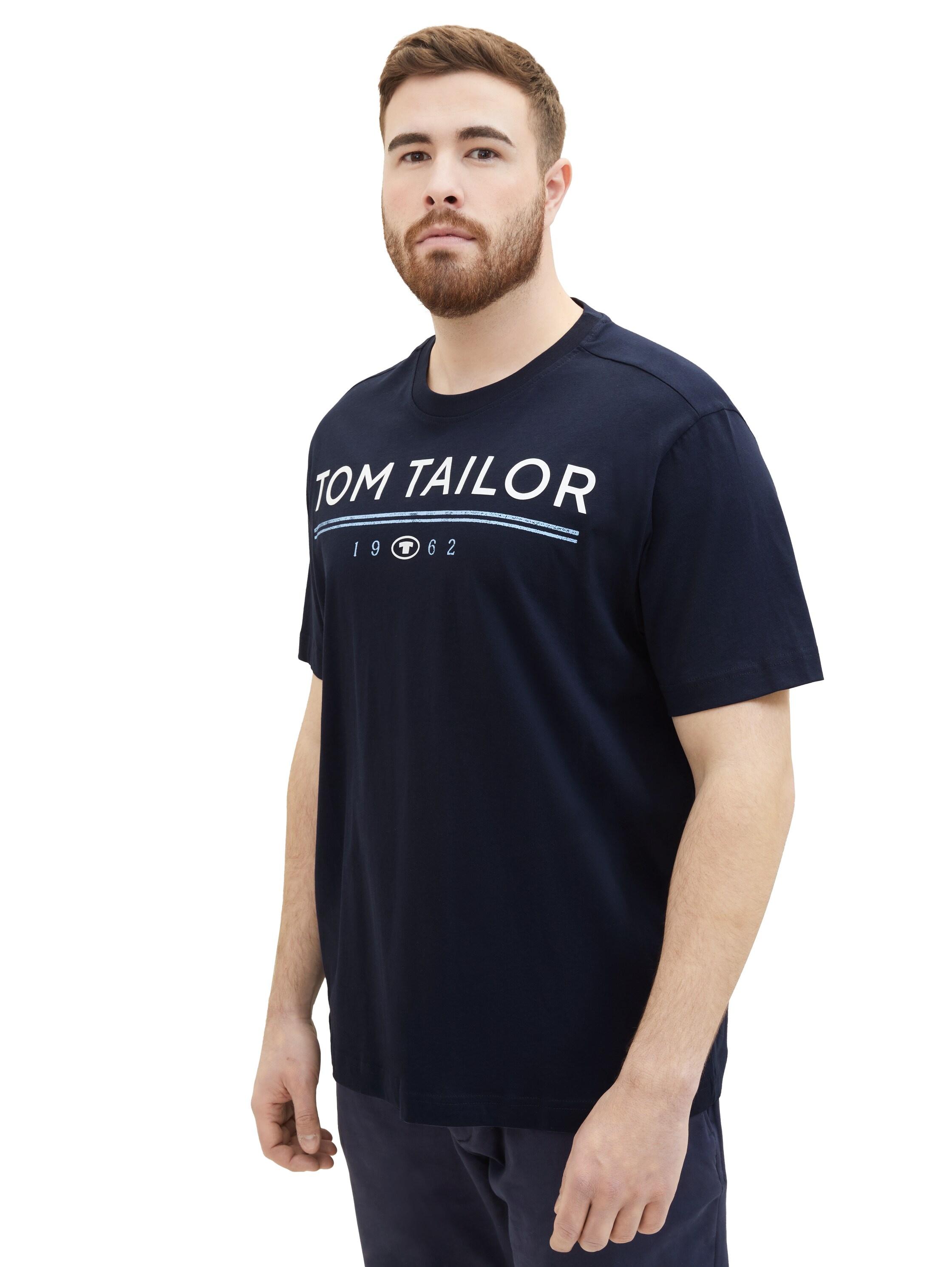 TOM TAILOR PLUS T-Shirt, mit grossem Logo-Print und Rundhalsausschnitt