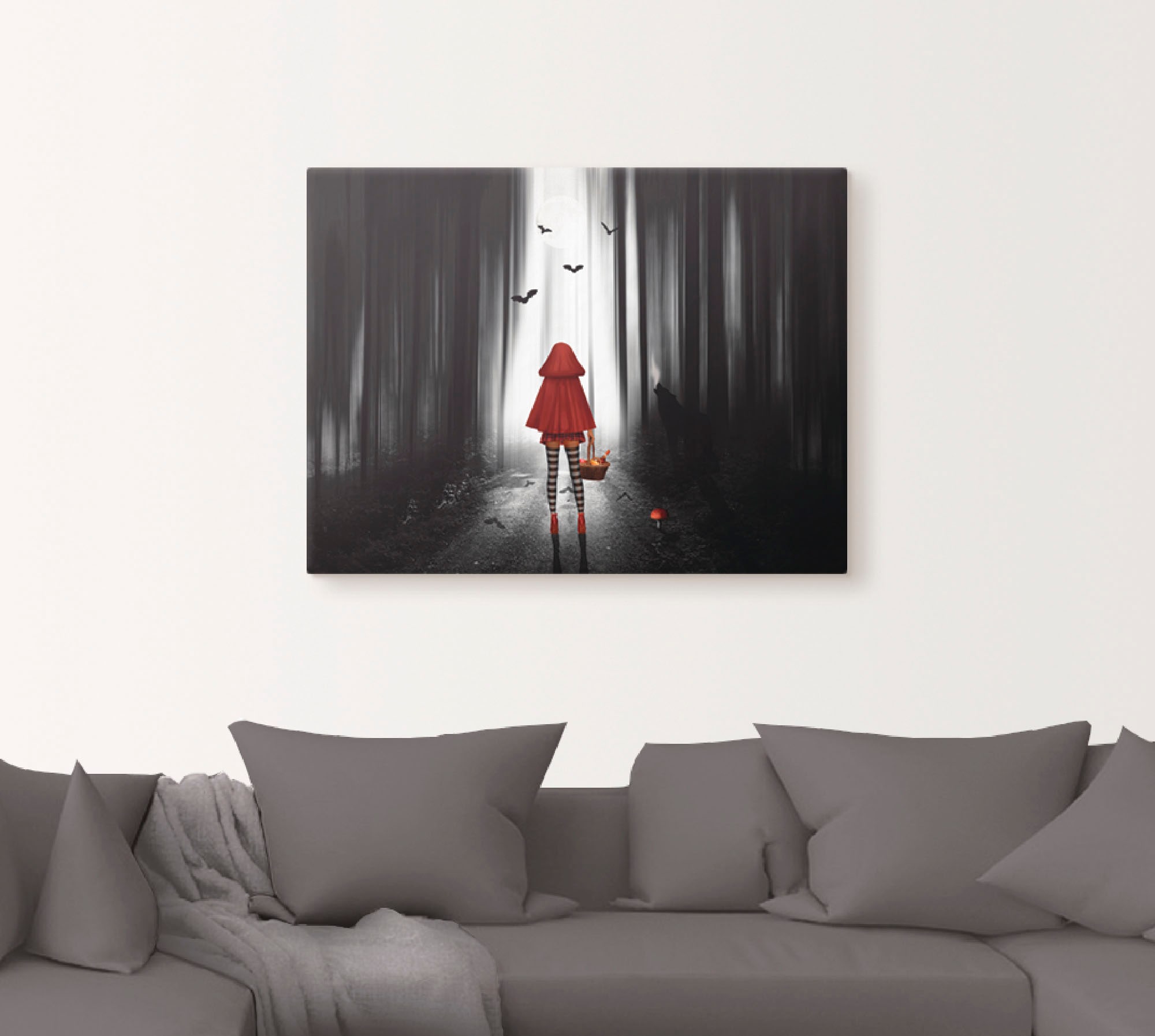 Artland Wandbild »Das Rotkäppchen auf High Heels«, Dark Fantasy, (1 St.), als Alubild, Outdoorbild, Leinwandbild, Poster in verschied. Grössen