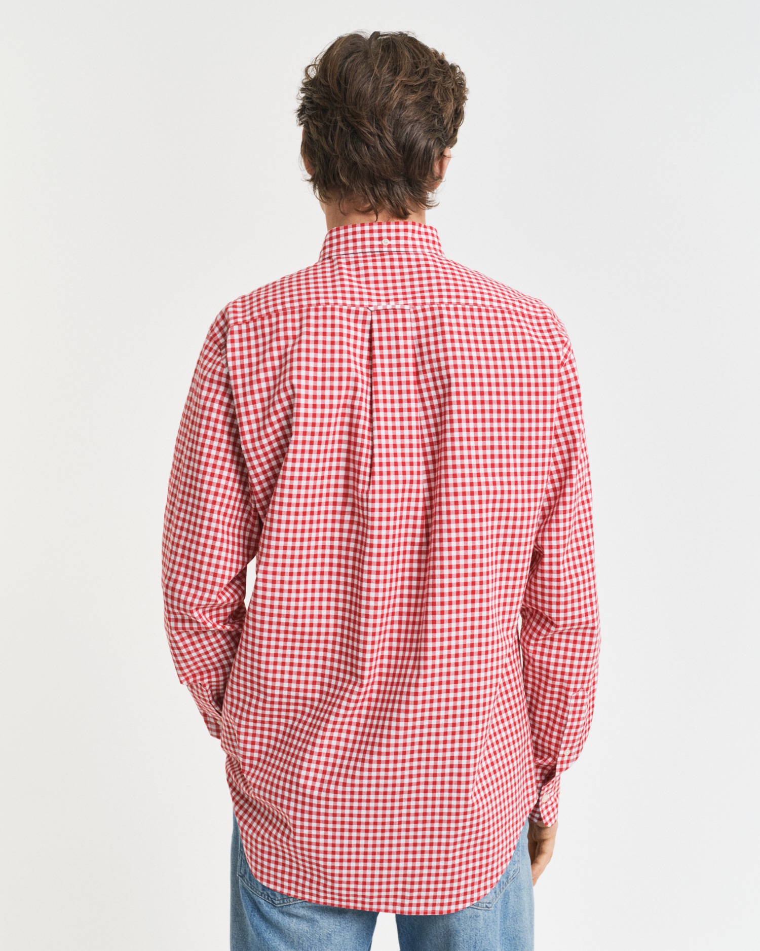 Gant Langarmhemd »REG POPLIN GINGHAM SHIRT«, mit Logostickerei auf der Brust