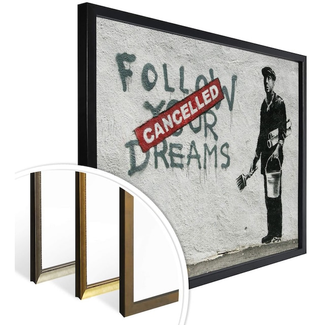 Schriftzug, your dreams«, (1 »Graffiti shoppen Jelmoli-Versand Wandposter Poster Wall-Art Follow | online Bild, Poster, Bilder Wandbild, St.),