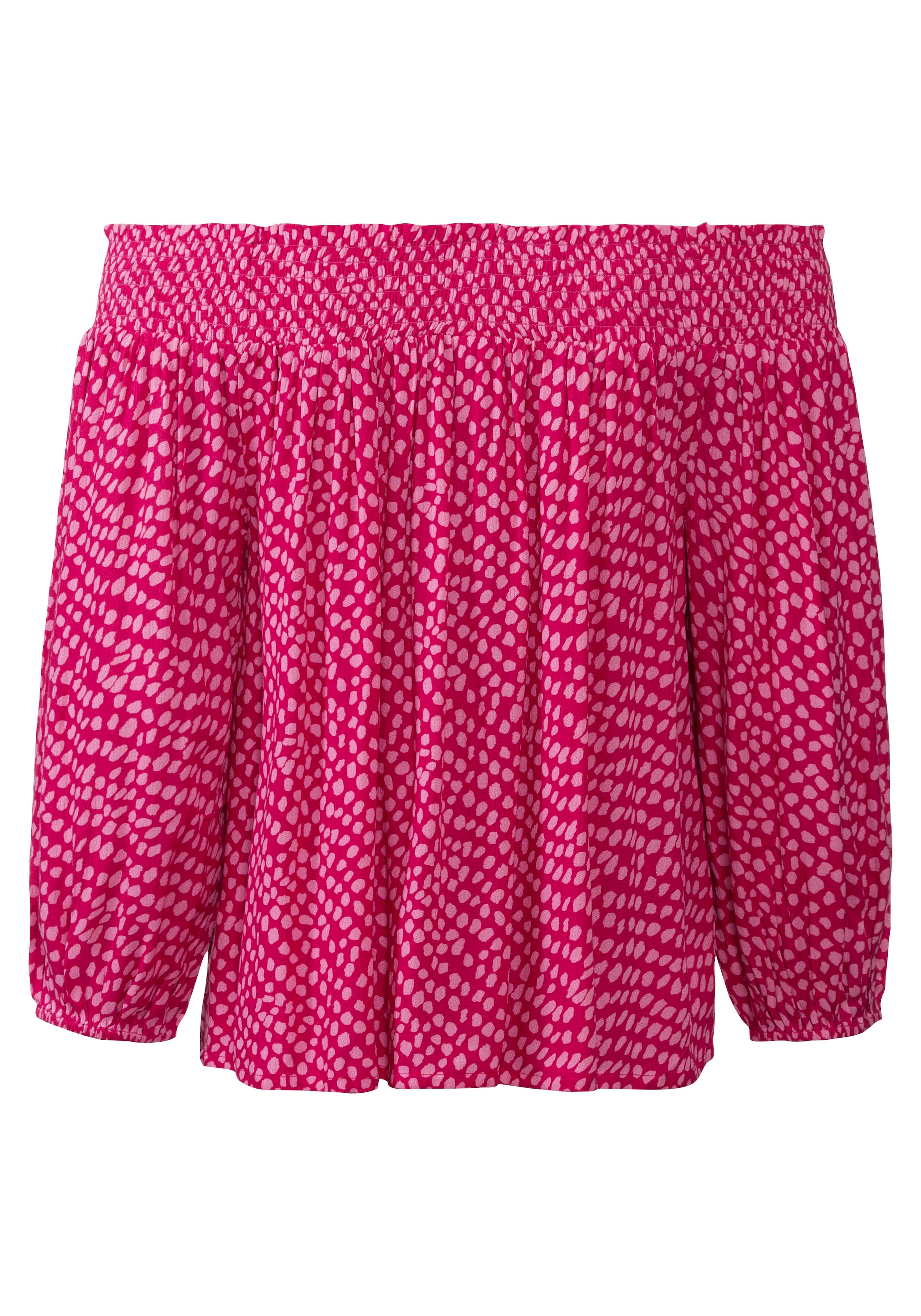 LASCANA Carmenbluse, in leichter Crinkle-Optik, Damenbluse, schulterfrei