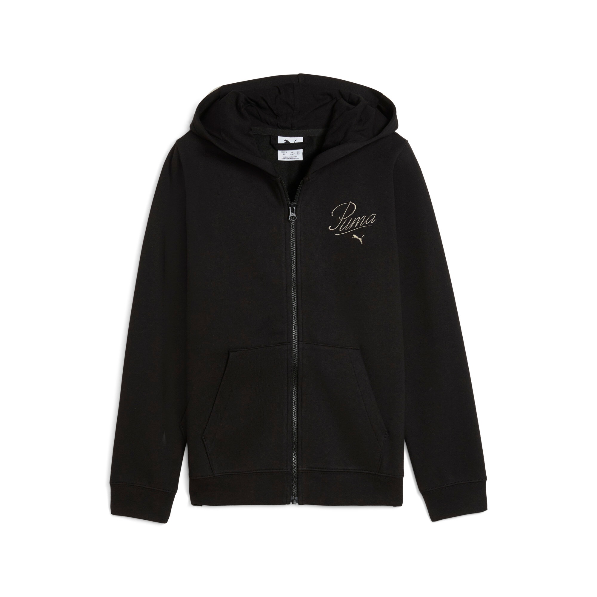 PUMA Kapuzensweatshirt »ESS SCRIPT FULL-ZIP HOODIE FL G«, mit Kapuze, mit Kängurutasche, mit Logodruck, Regular Fit