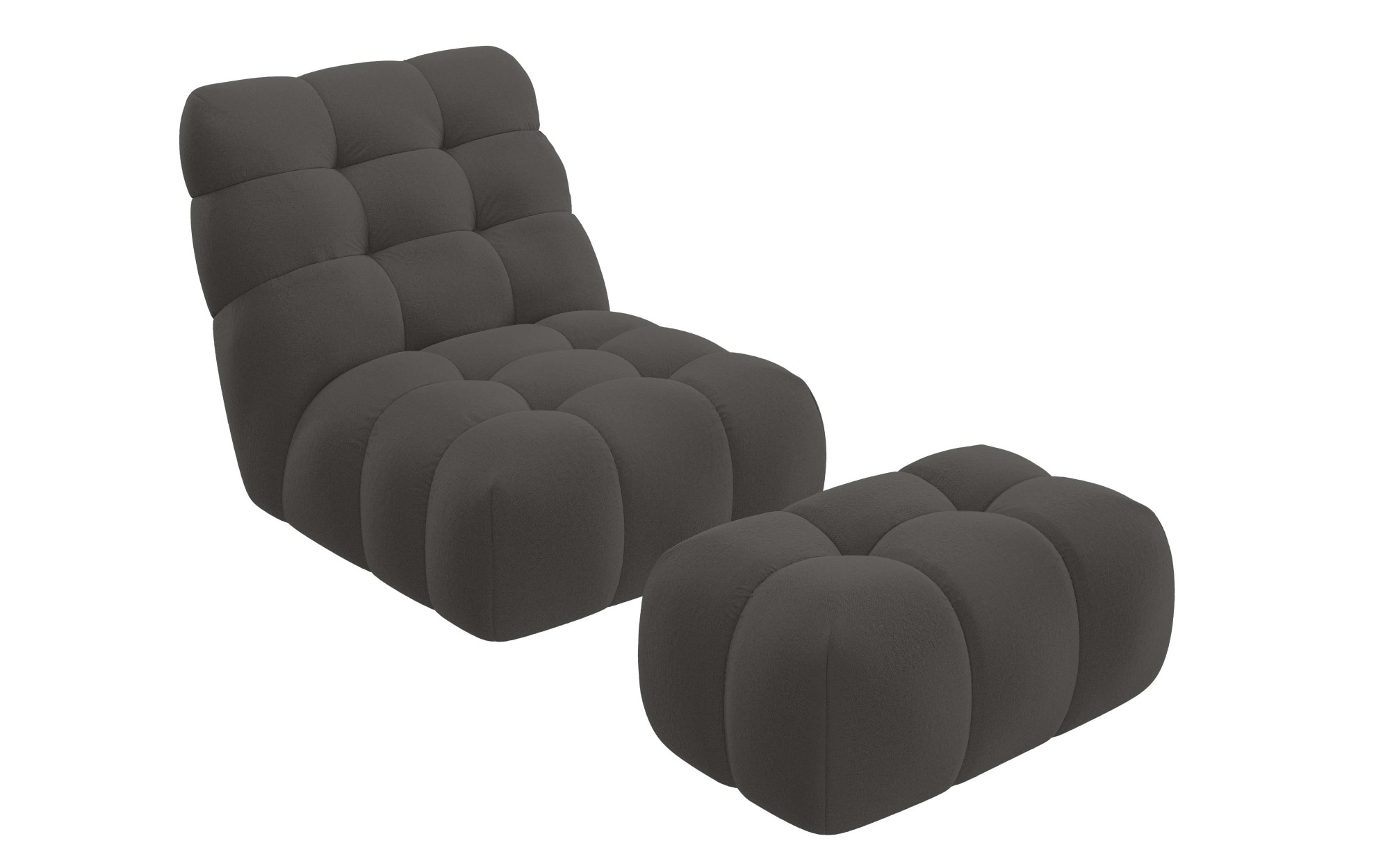 Home affaire XXL-Sessel »AURELIAN Loveseat XXL mit Hocker im Set, Lese-Sessel, Relaxsessel,«, mit Wellenunterfederung, Struktur fein, Struktur grob, Velours