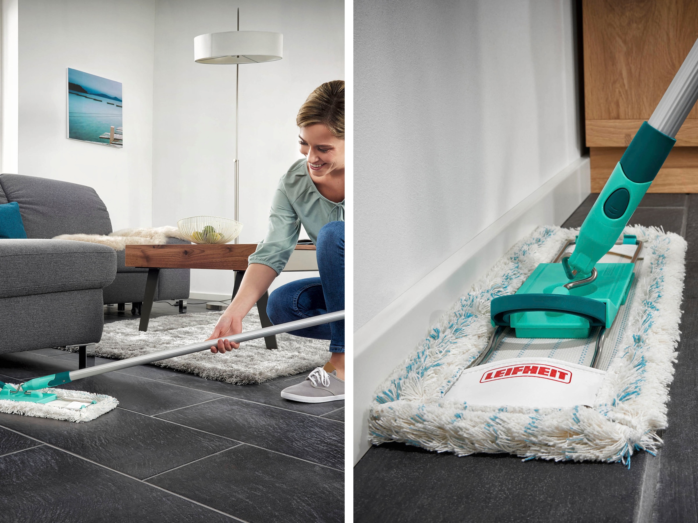 Leifheit Bodenwischer-Set »Profi microdur Duo«, Click System
