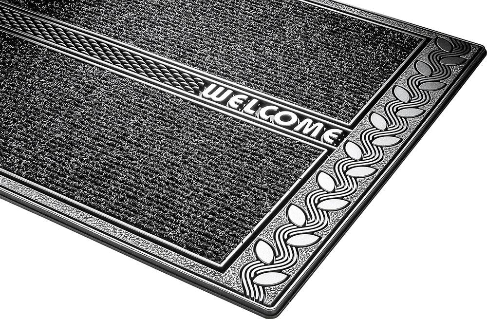 Home2Fashion Fussmatte »SE Clean Leaves, Welcome«, rechteckig, 8 mm Höhe, Schmutzfangmatte, mit Spruch, robust, In- und Outdoor geeignet