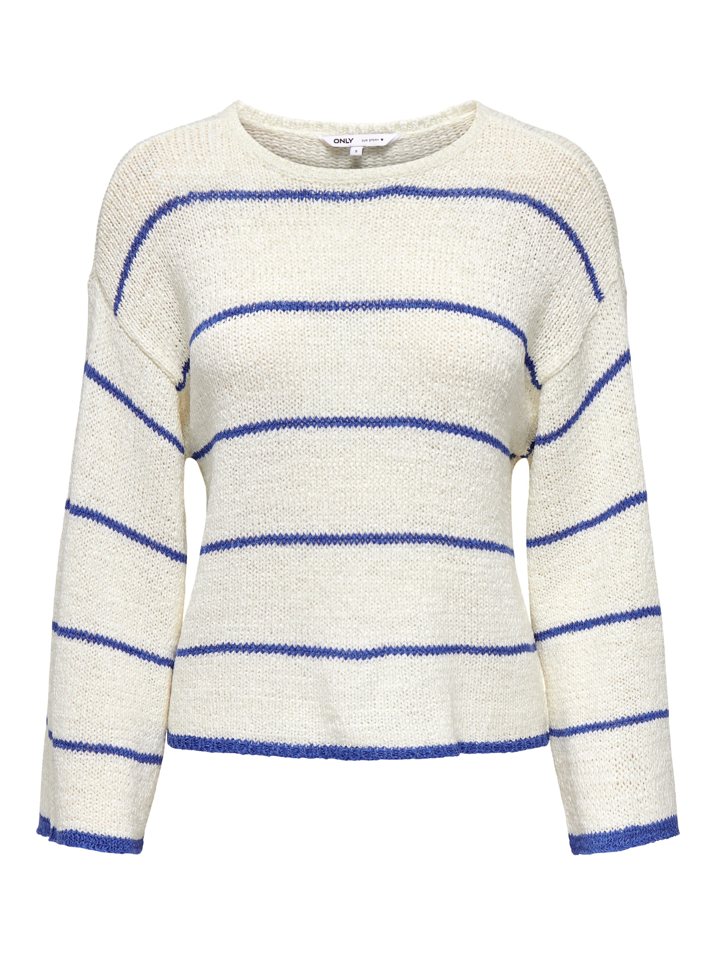 ONLY Rundhalspullover »ONLGEENA 7/8 STRIPE O-NECK KNT NCA«