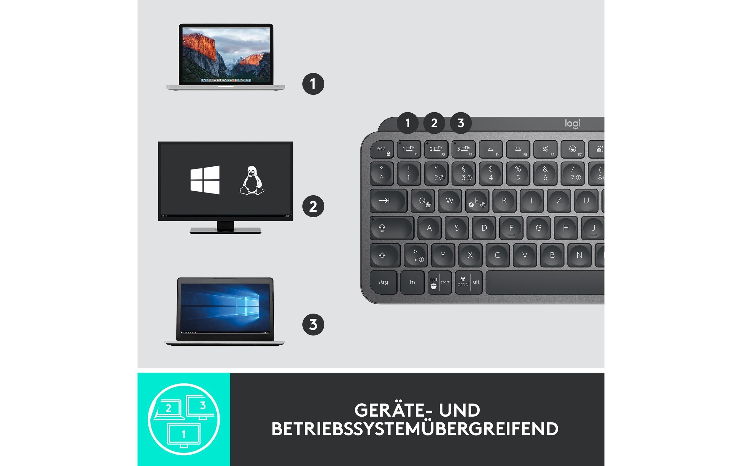 Logitech Tastatur »Logitech MX Keys Mini graphite for Business«