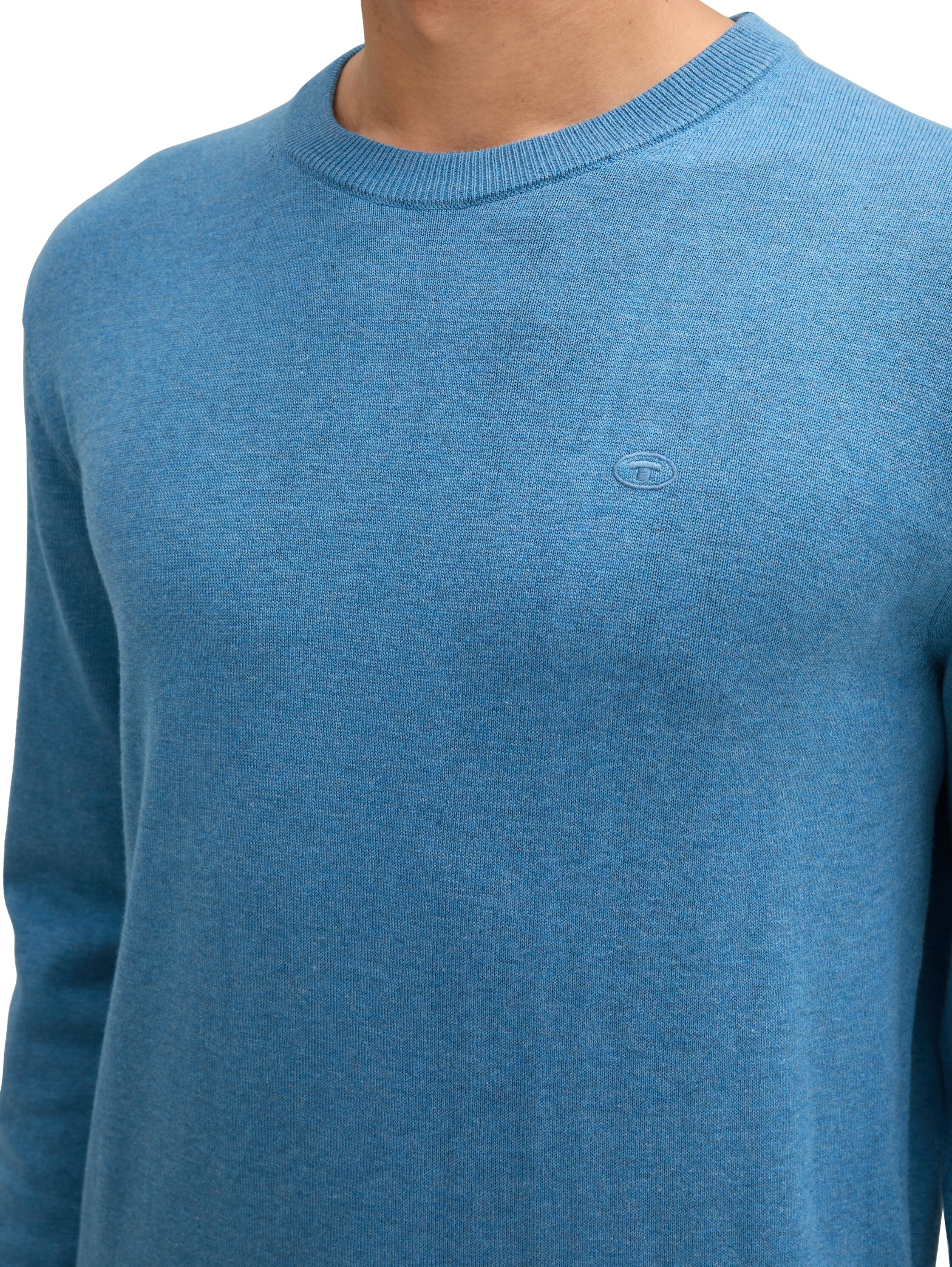 TOM TAILOR Rundhalspullover, mit Logostickerei