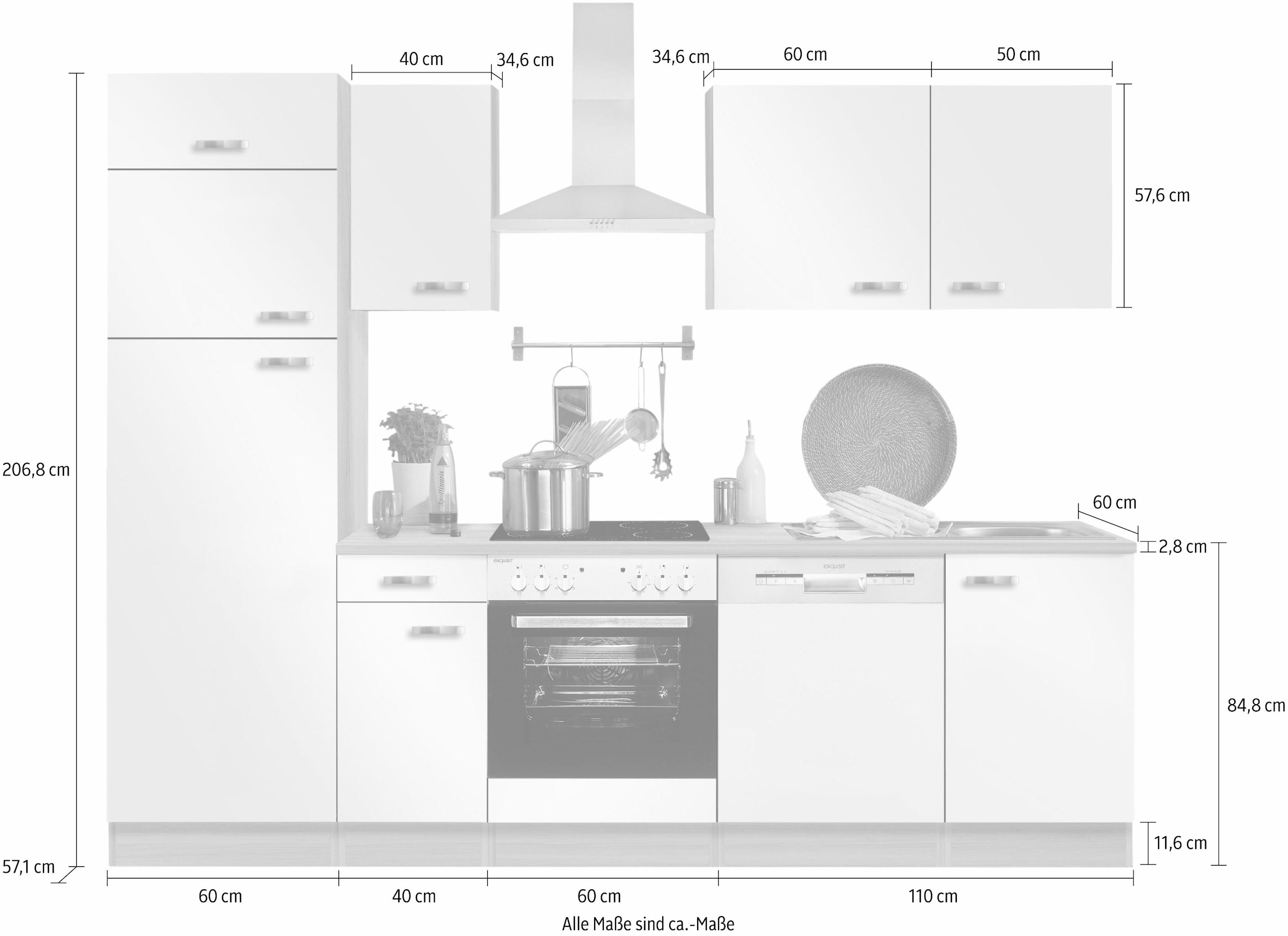 entdecken Küchenzeile »Faro«, 270 ❤ Shop Breite im cm E-Geräte, ohne OPTIFIT Jelmoli-Online