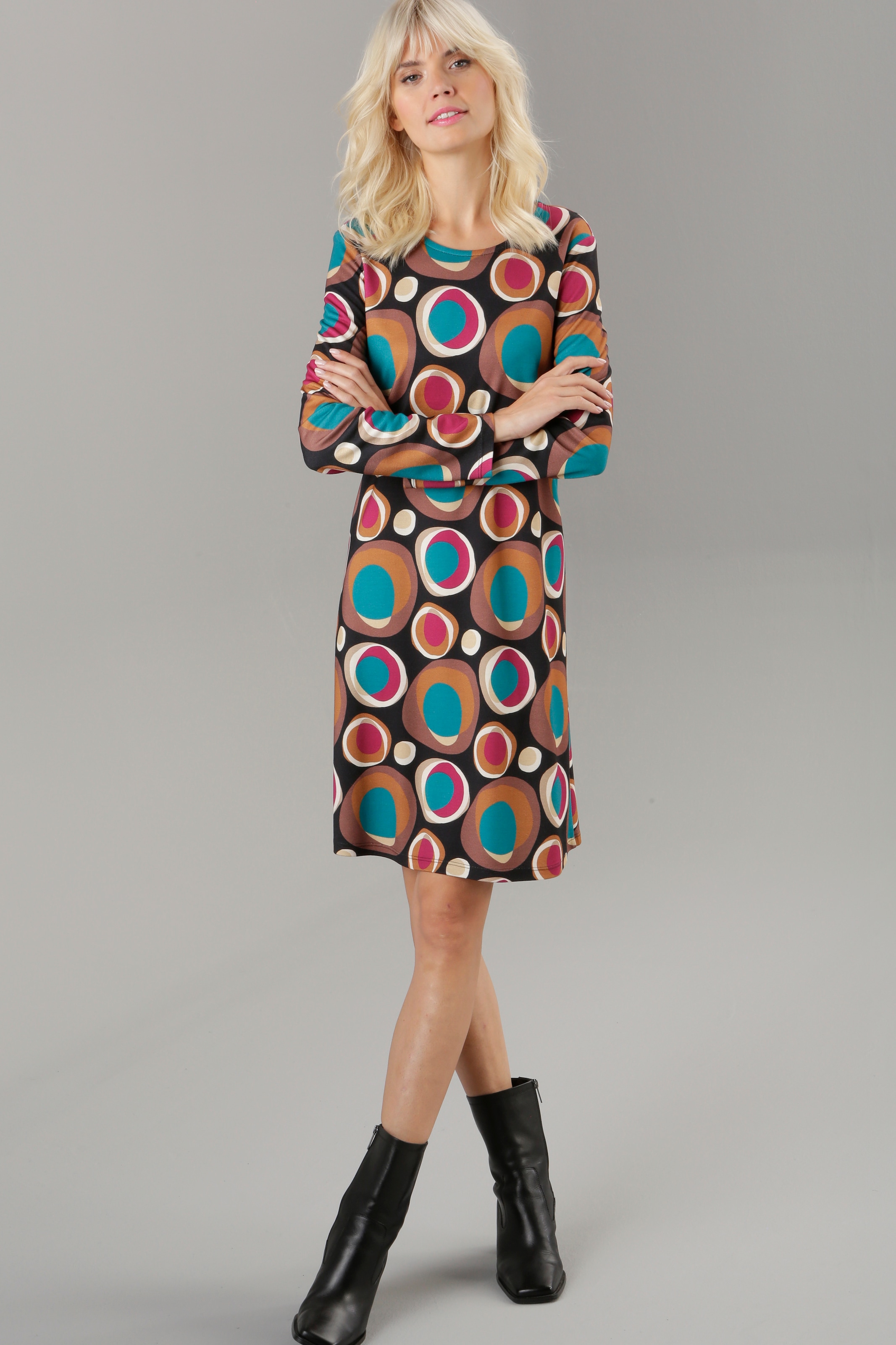 Jerseykleid, | Jelmoli-Versand shoppen Aniston SELECTED leichter in A-Linien-Form online