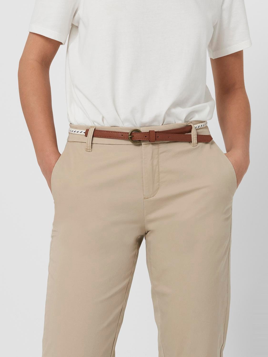ONLY Chinohose »ONLBIANA COTTON BELT CHINO CC PNT«, knöchellange Form mit Umschlagsaum