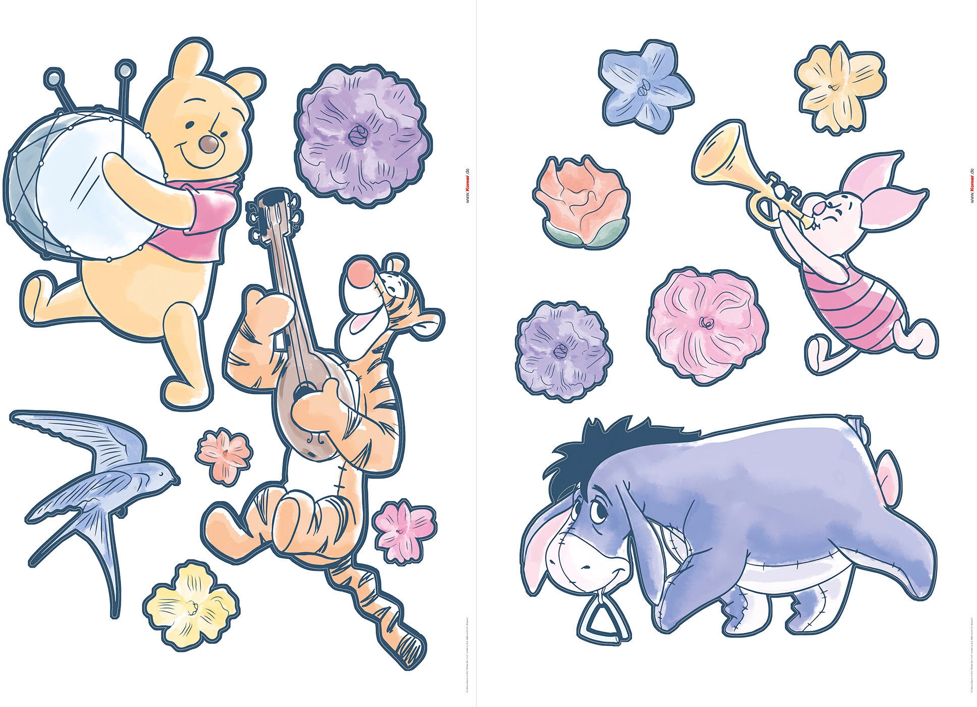 Komar Wandtattoo »Winnie the Pooh Rock-a-bye - Grösse 50 x 70 cm«, (14 St.), selbstklebend, Wandsticker, Kinderzimmer