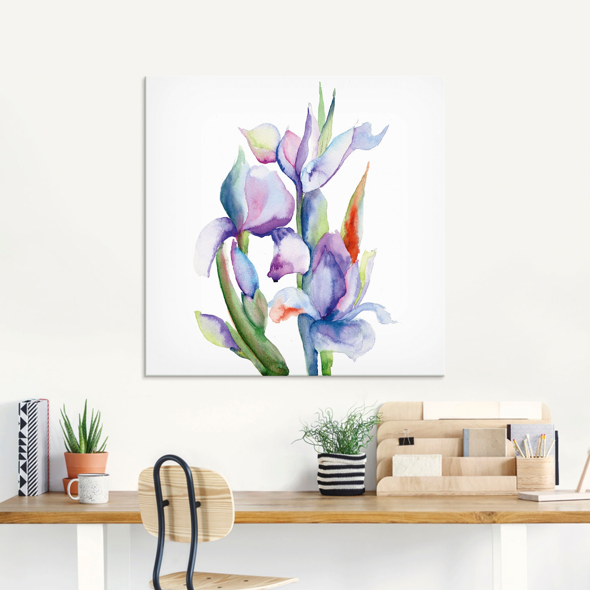 Artland Glasbild "Iris" Blumen 1 Stk. tlg. in verschiedenen Größen