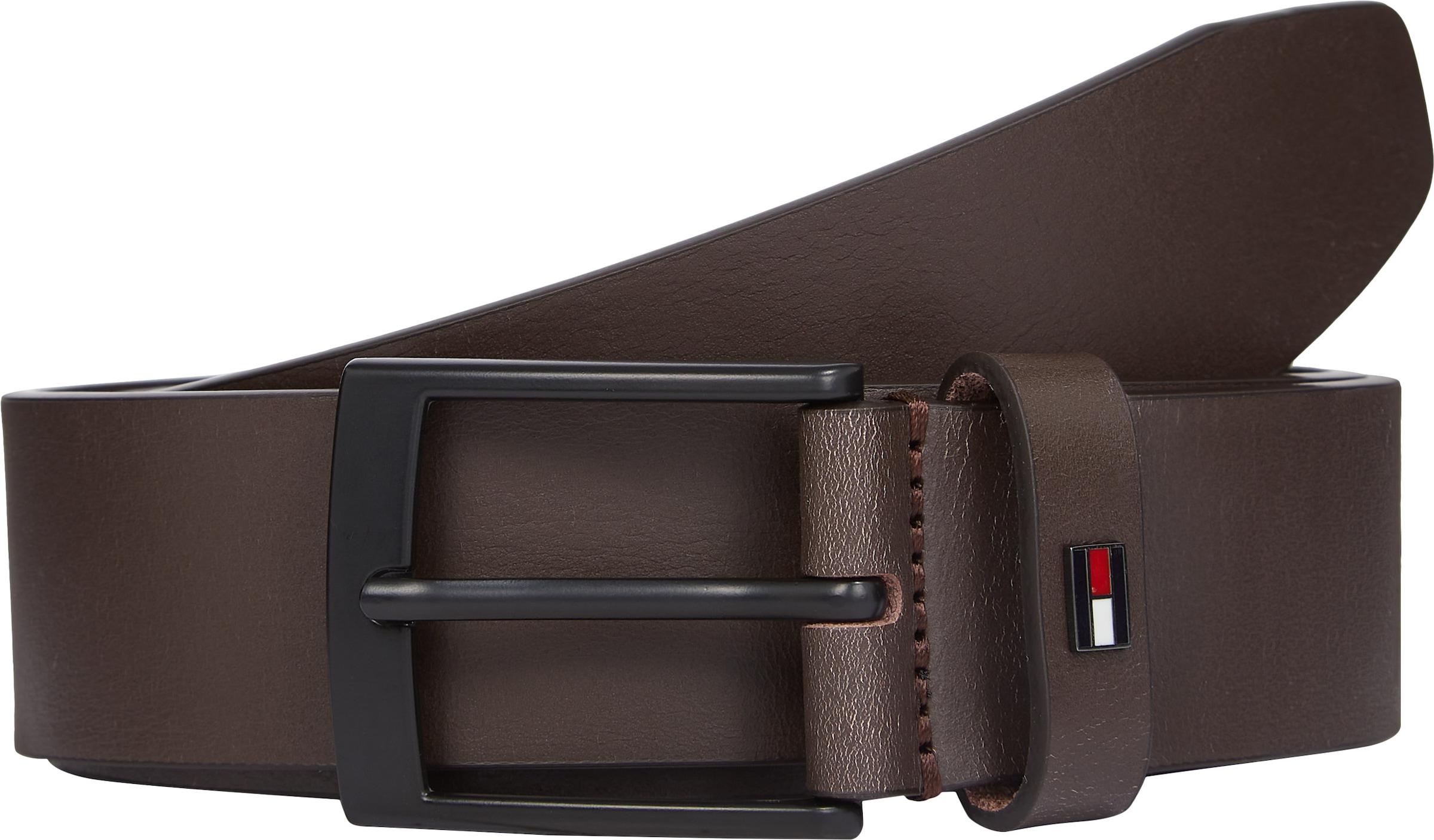 Tommy Hilfiger Ledergürtel »ADAN 3.5 EXT«, Metalllogopatch, Einfachdornschnalle
