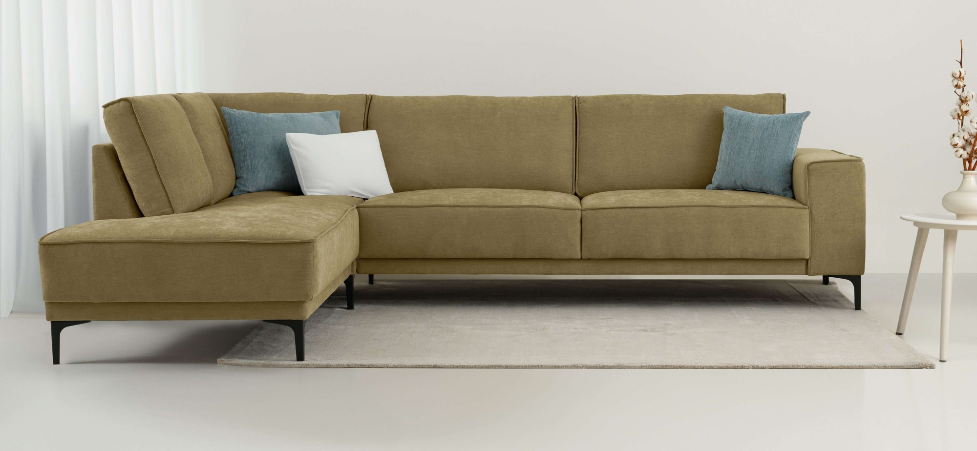 GOODproduct Ecksofa "OLAND L-Form, B: 289 cm, Skandi-Design" Struktur, Flachgewebe, Luxus-Microfaser, Boucle