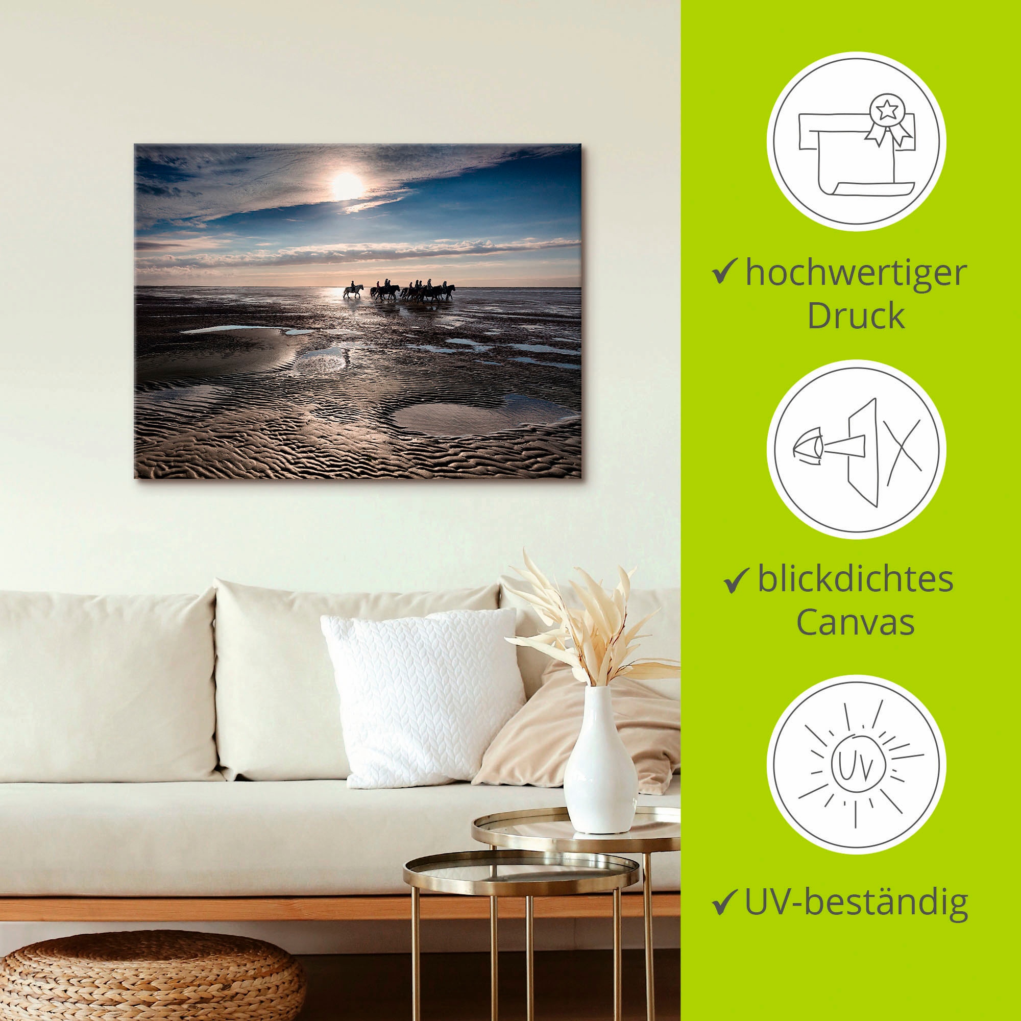 Artland Leinwandbild »Freiheit am Meer«, Strand, (1 St.), auf Keilrahmen gespannt