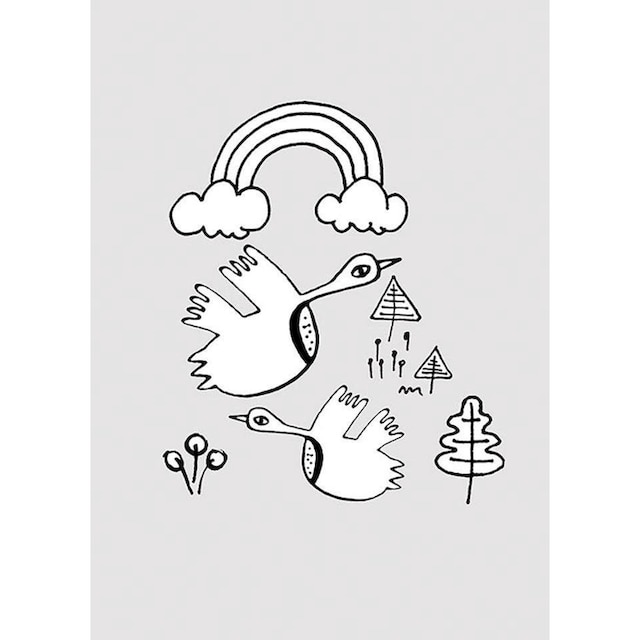 ❤ Komar Poster »Scribble Birdy«, Tiere, (1 St.), Kinderzimmer, Schlafzimmer,  Wohnzimmer bestellen im Jelmoli-Online Shop