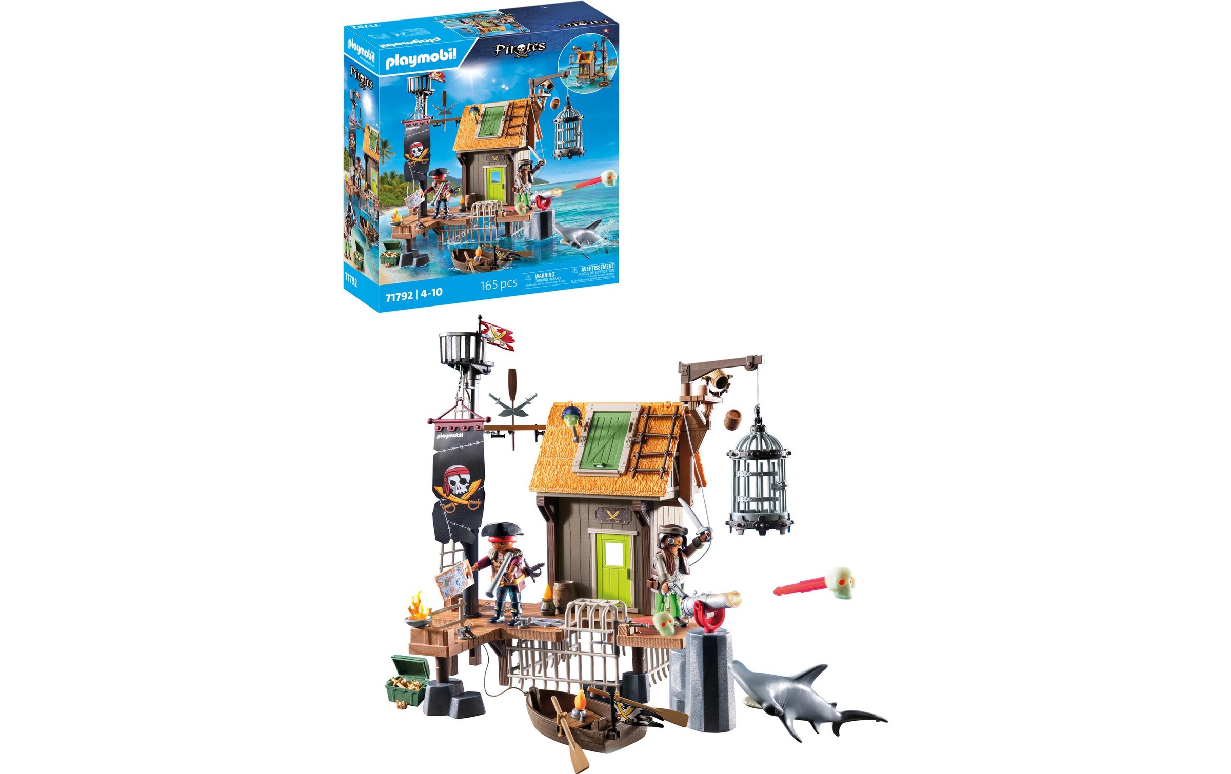 Playmobil® Spielbausteine »Piratenhafen mit Seeräuber-Gefängnis 71792«, (165 St.)
