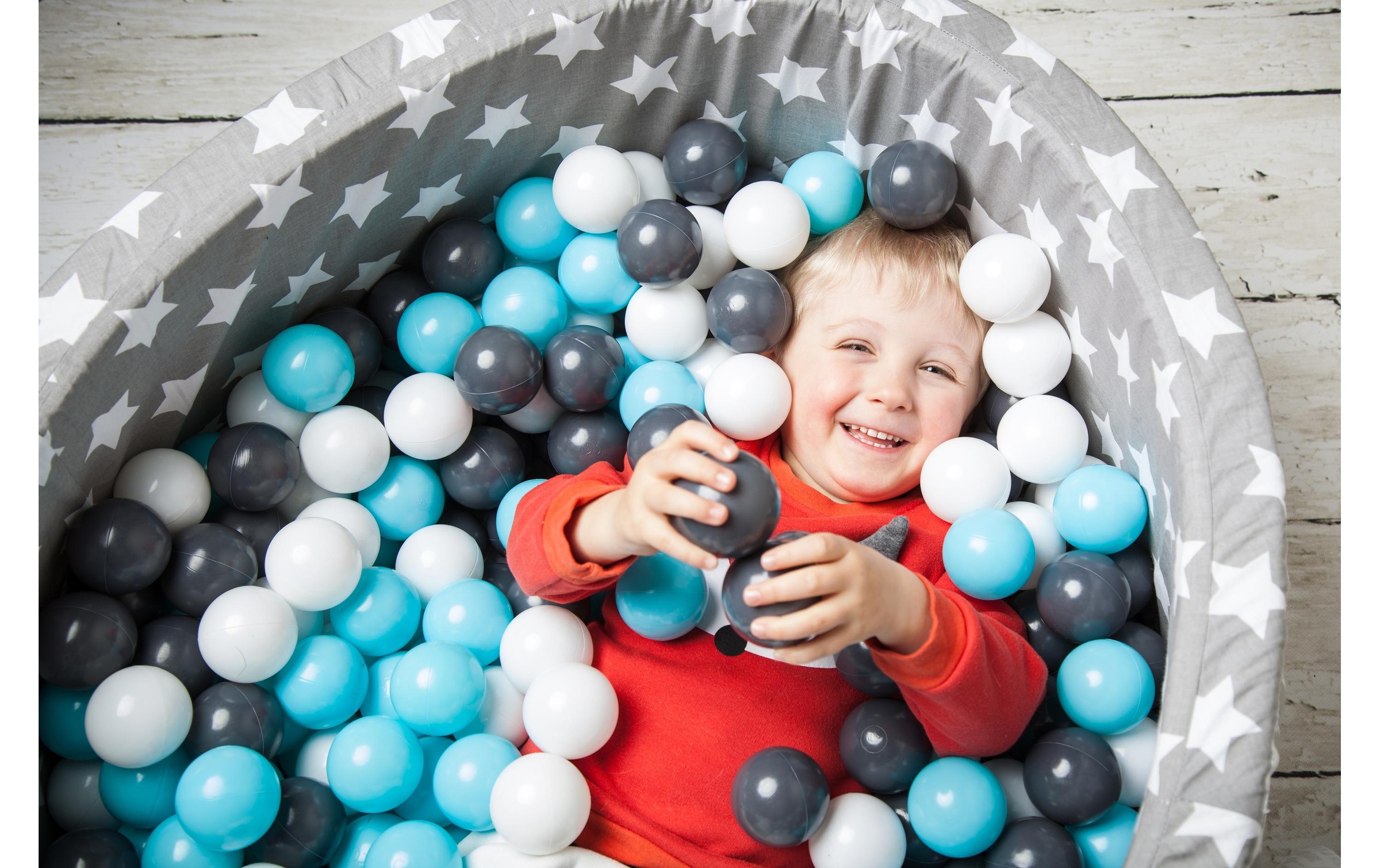 Knorrtoys® Bällebad »Grey White Stars 300 Bälle creme/grey/lightblue«