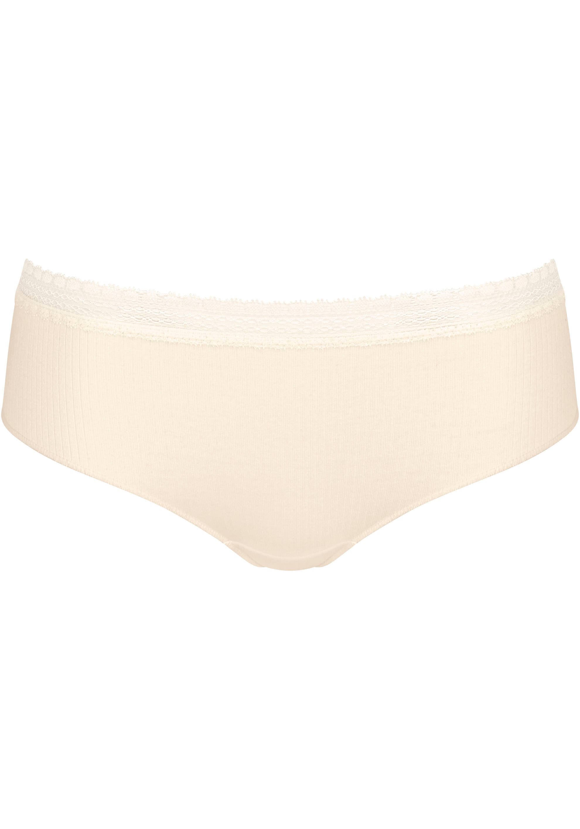 sloggi Slip »GO Ribbed R Hipster C2P«, (2er Pack), weiche Rippware mit Spitzenbesatz