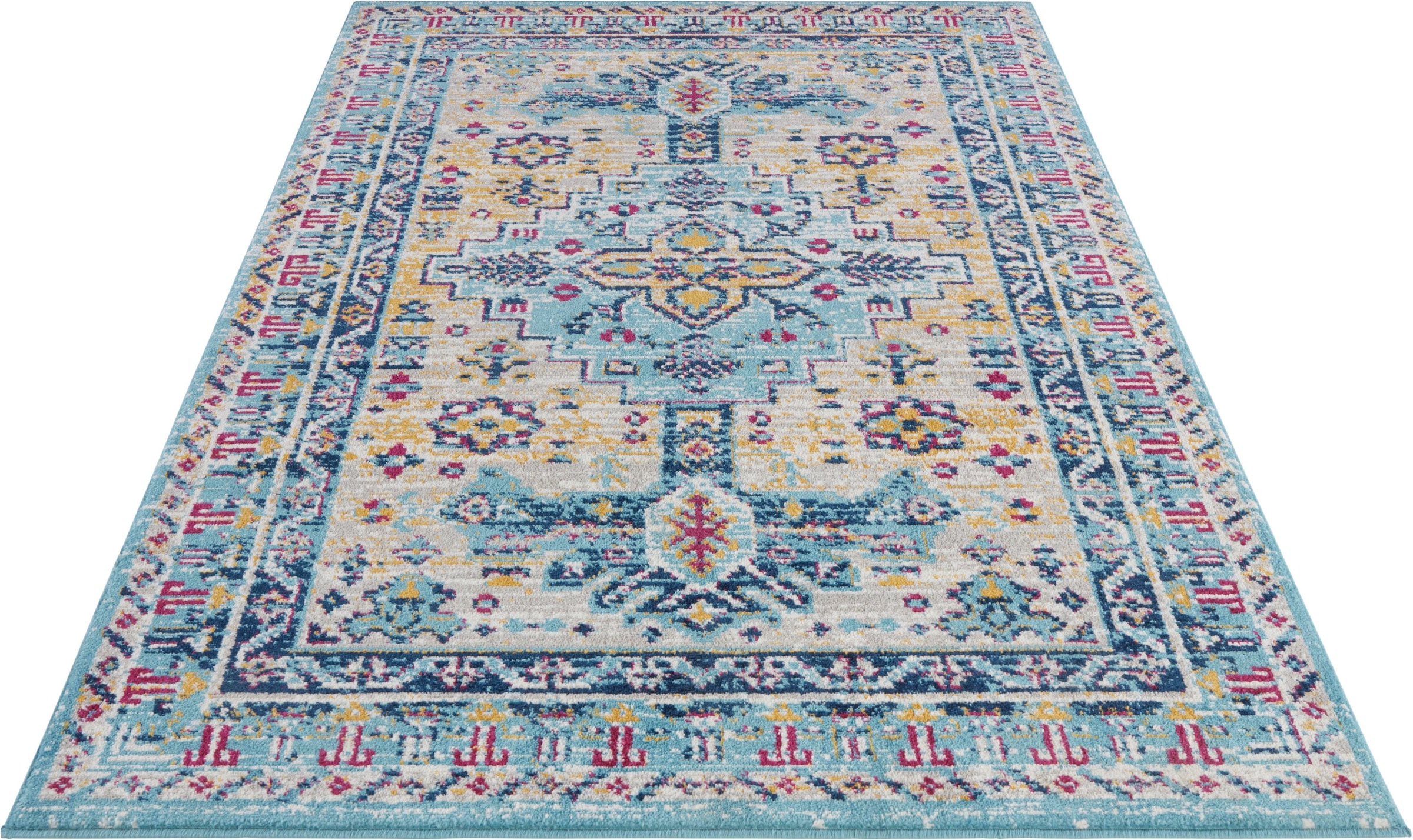 Gizeh Flachgewebe Teppich 75x120cm - In/Outdoor Teppich Waschbar Für Balkon & Wohnzimmer