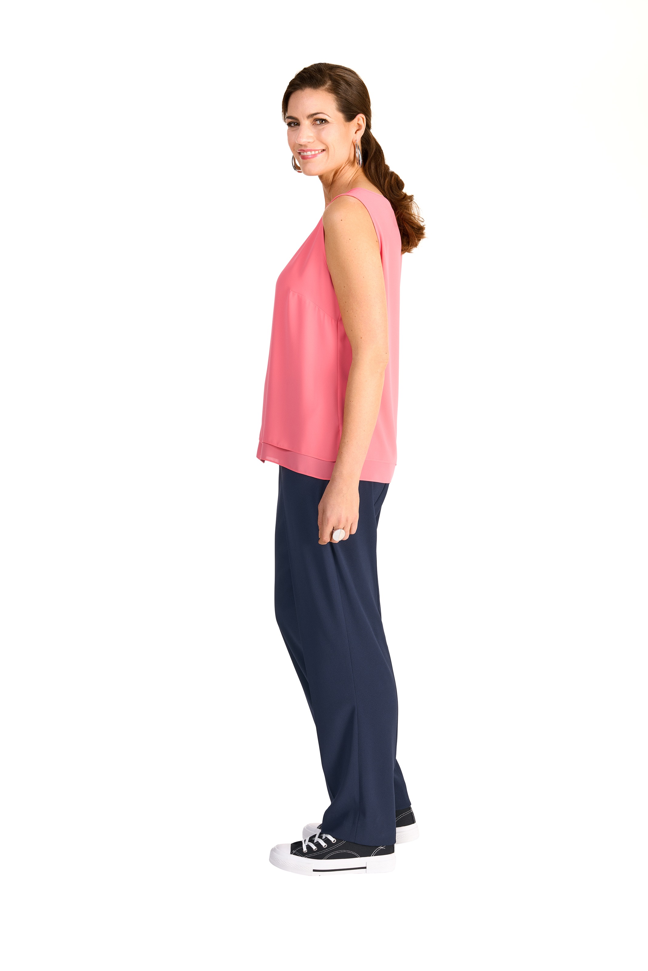 HERMANN LANGE Collection Shirttop, halbtransparent, im 2-Lagen-Look