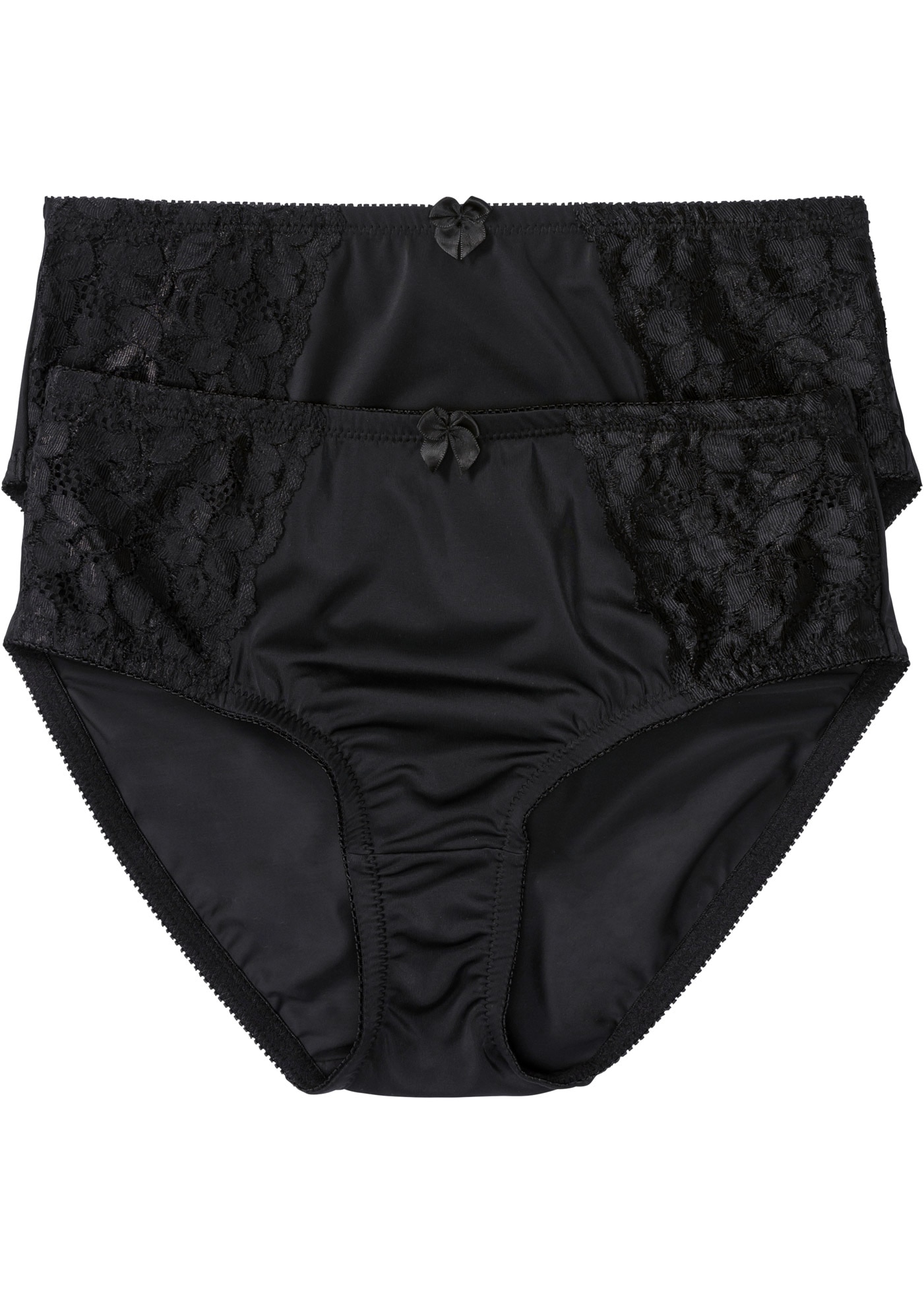 bonprix Maxislip "Maxislip mit zarter Spitze (2er Pack)" Packung, 2 Stk. mit zarter Spitze, aus Polyamid und Elasthan, klassische Passform